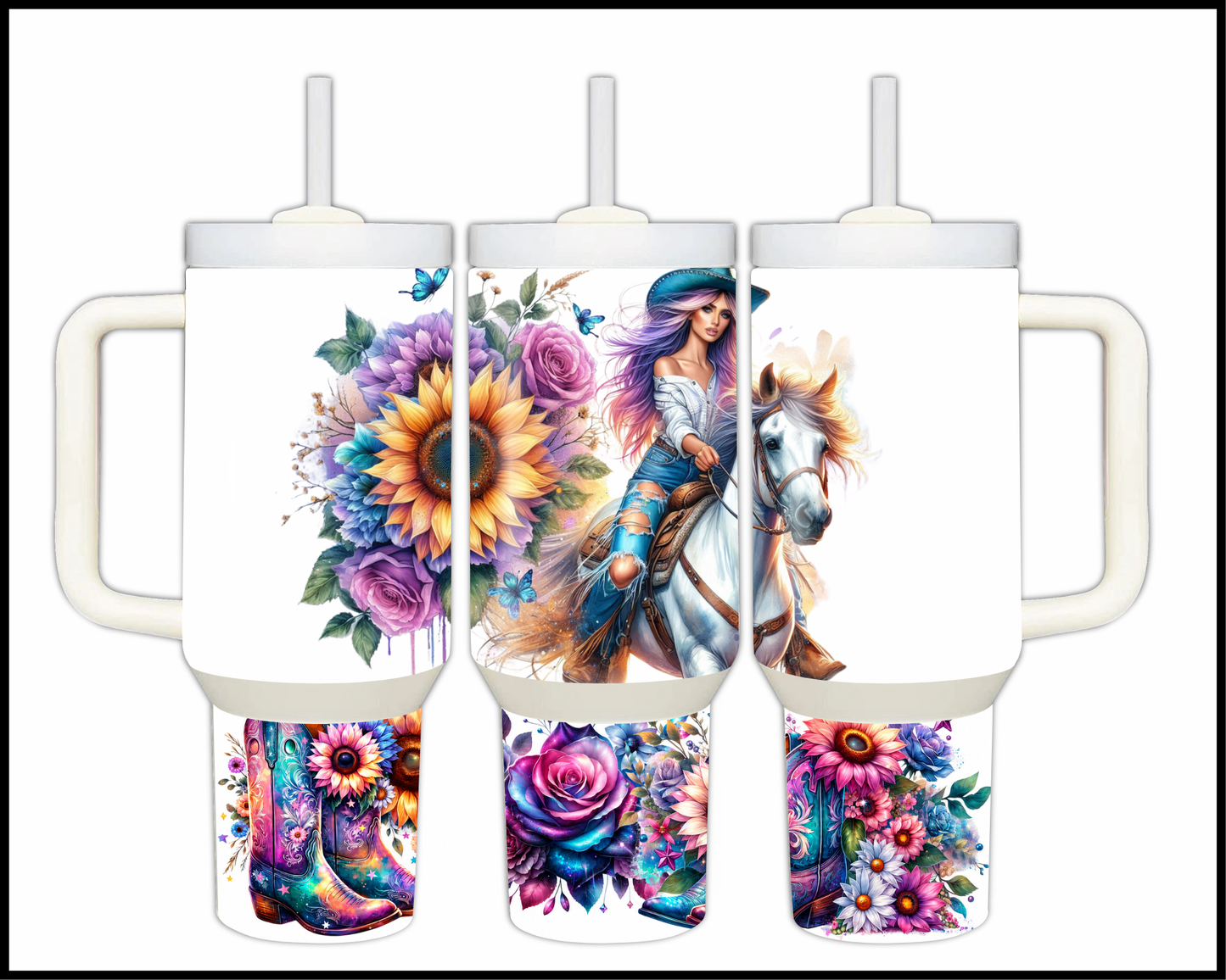 Enchanted Equine Oasis  Stainless Steel Big 40oz Tumbler (098)