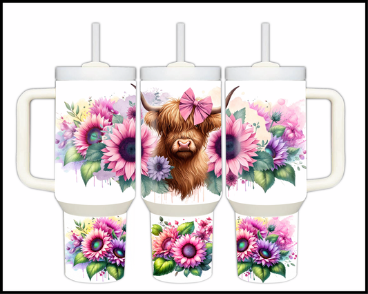 Dreamy Highland Harvest Petals Stainless Steel Big Guzzler (099)