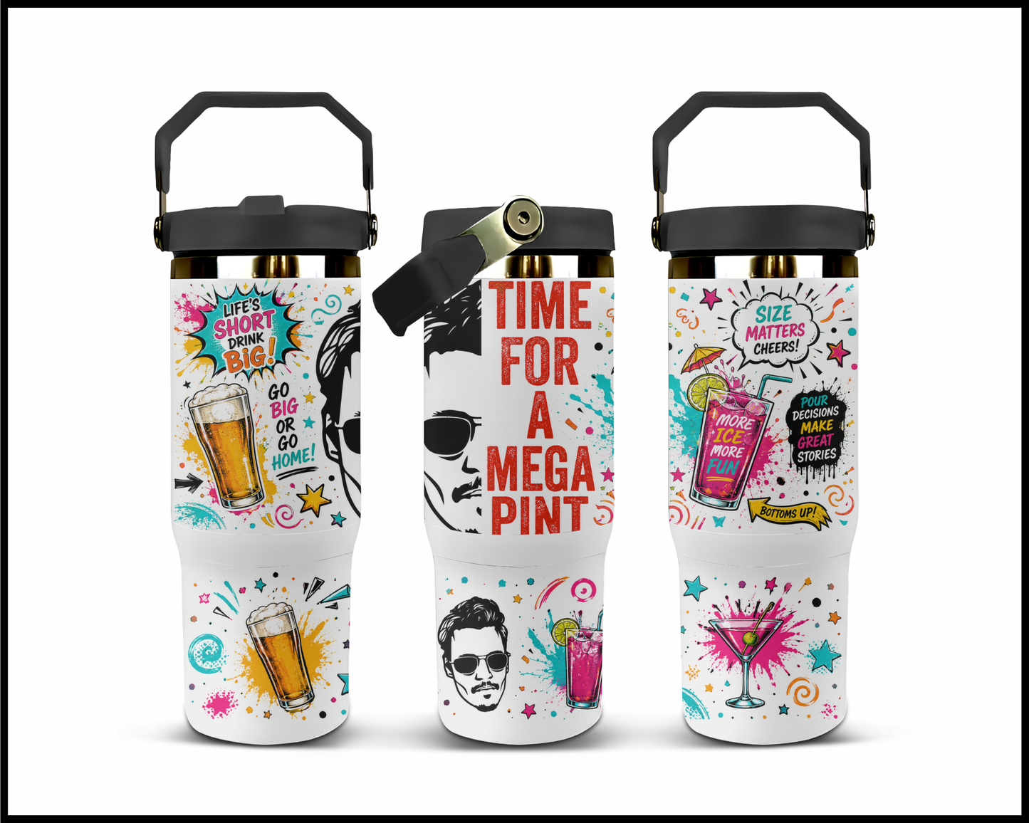 Johnny Deep - Mega Pint Time Big Guzzler Stainless Steel Tumbler (1011)