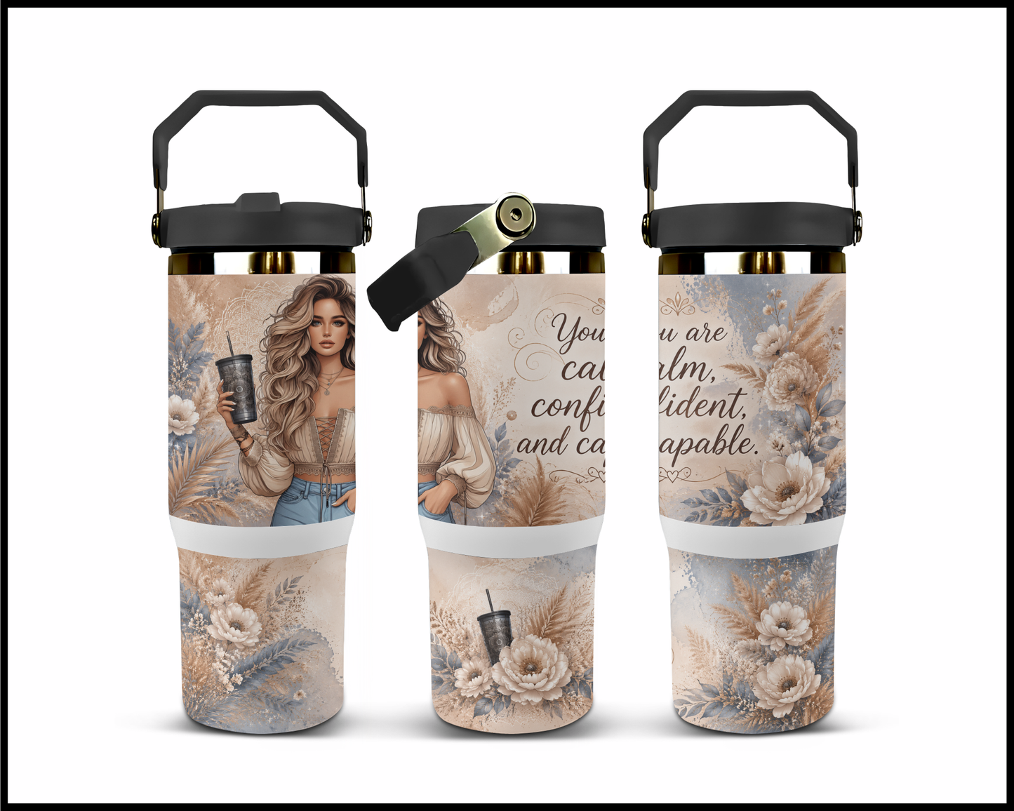 Calm, Confident & Capable Big Guzzler Stainless Steel Tumbler (1013)