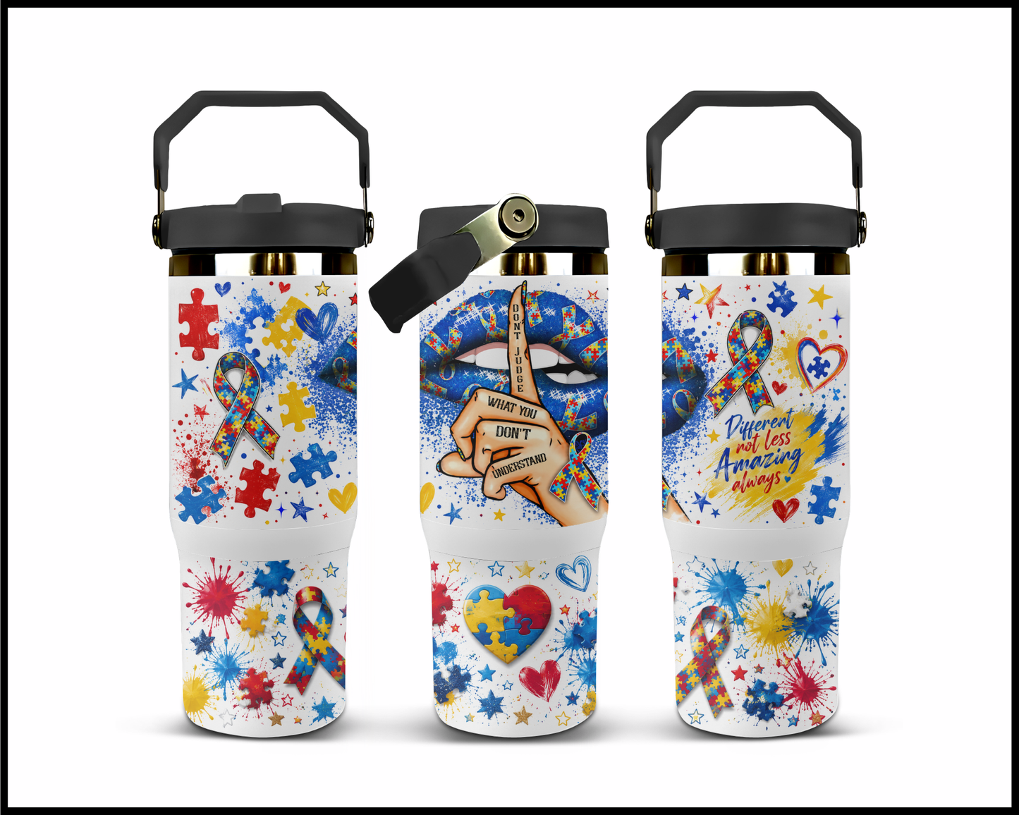 Autism Awareness Big Guzzler Stainless Steel Tumbler (1019)