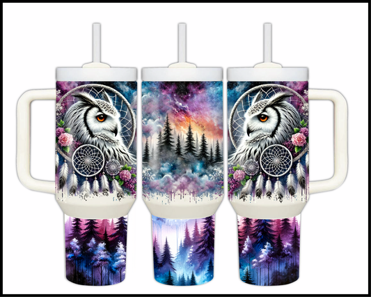 Whimsical Twilight Owl Stainless Steel Big Guzzler (102)