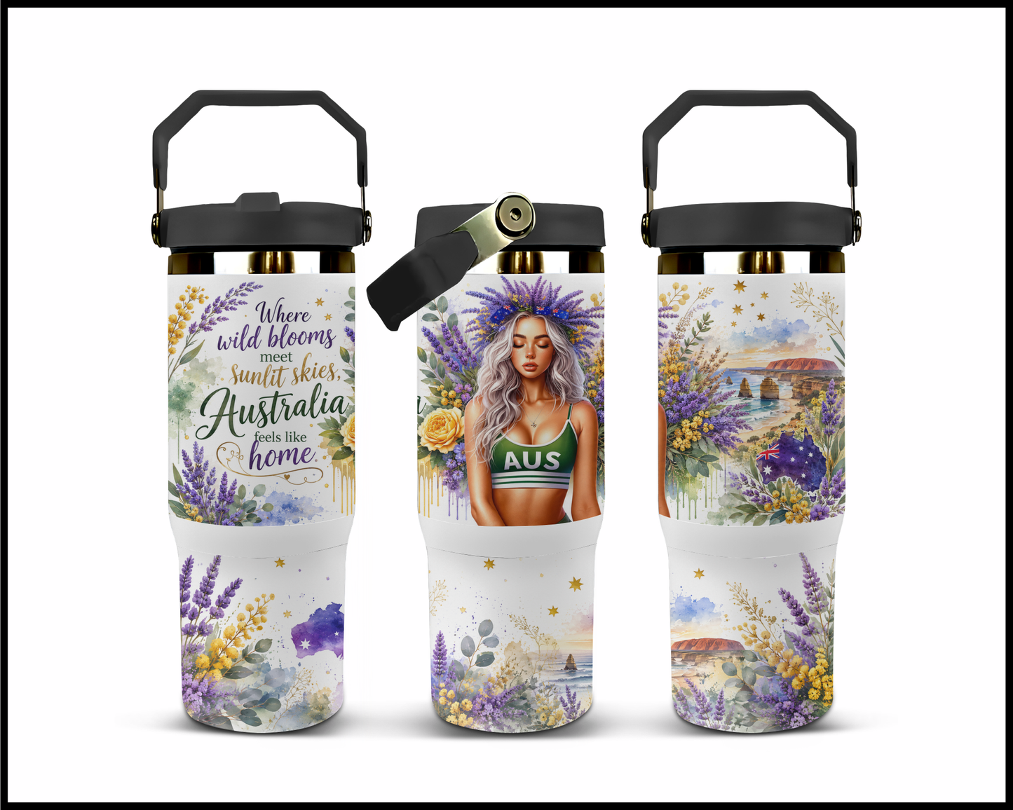 Sunlit Skies, Australia Big Guzzler Stainless Steel Tumbler (1020)