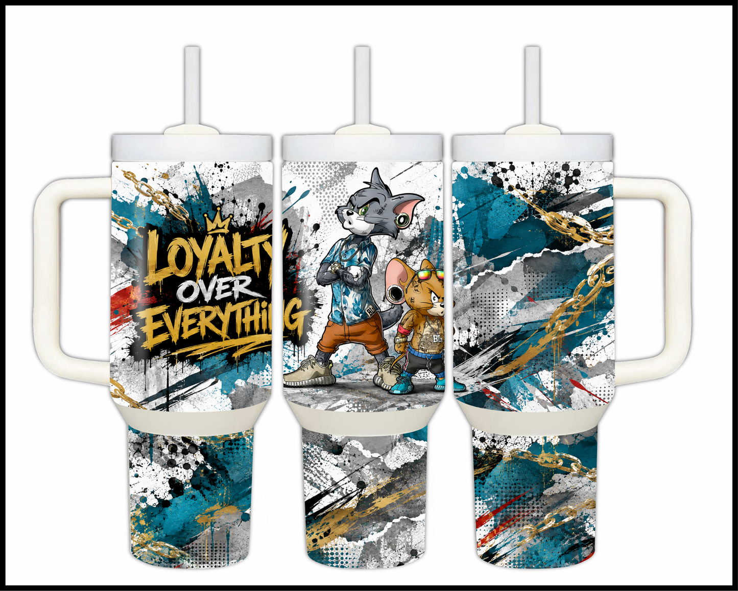 Loyalty Over Everything Big Guzzler Stainless Steel Tumbler (1055)