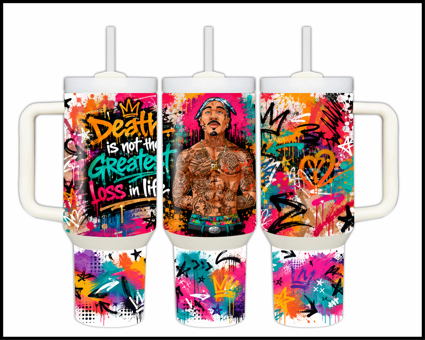 Tupac Shakur Big Guzzler Stainless Steel Tumbler (1057)