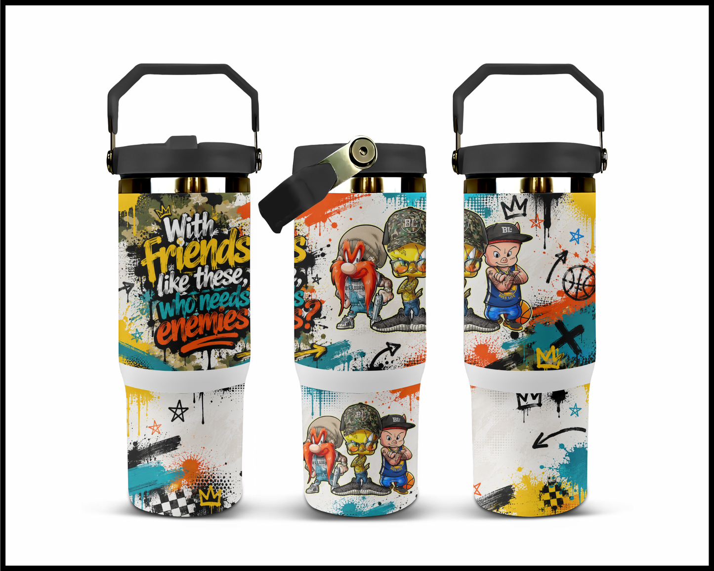 Who Needs Enemies Big Guzzler Stainless Steel Tumbler (1059)