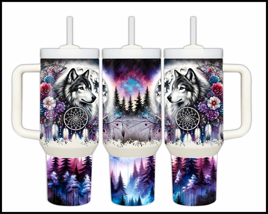 Whimsical Twilight Wolf Stainless Steel Big Guzzler (106)