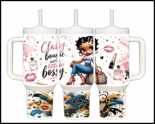 Classy, Bougie & A Little Bit Classy Big Guzzler Stainless Steel Tumbler (1061)