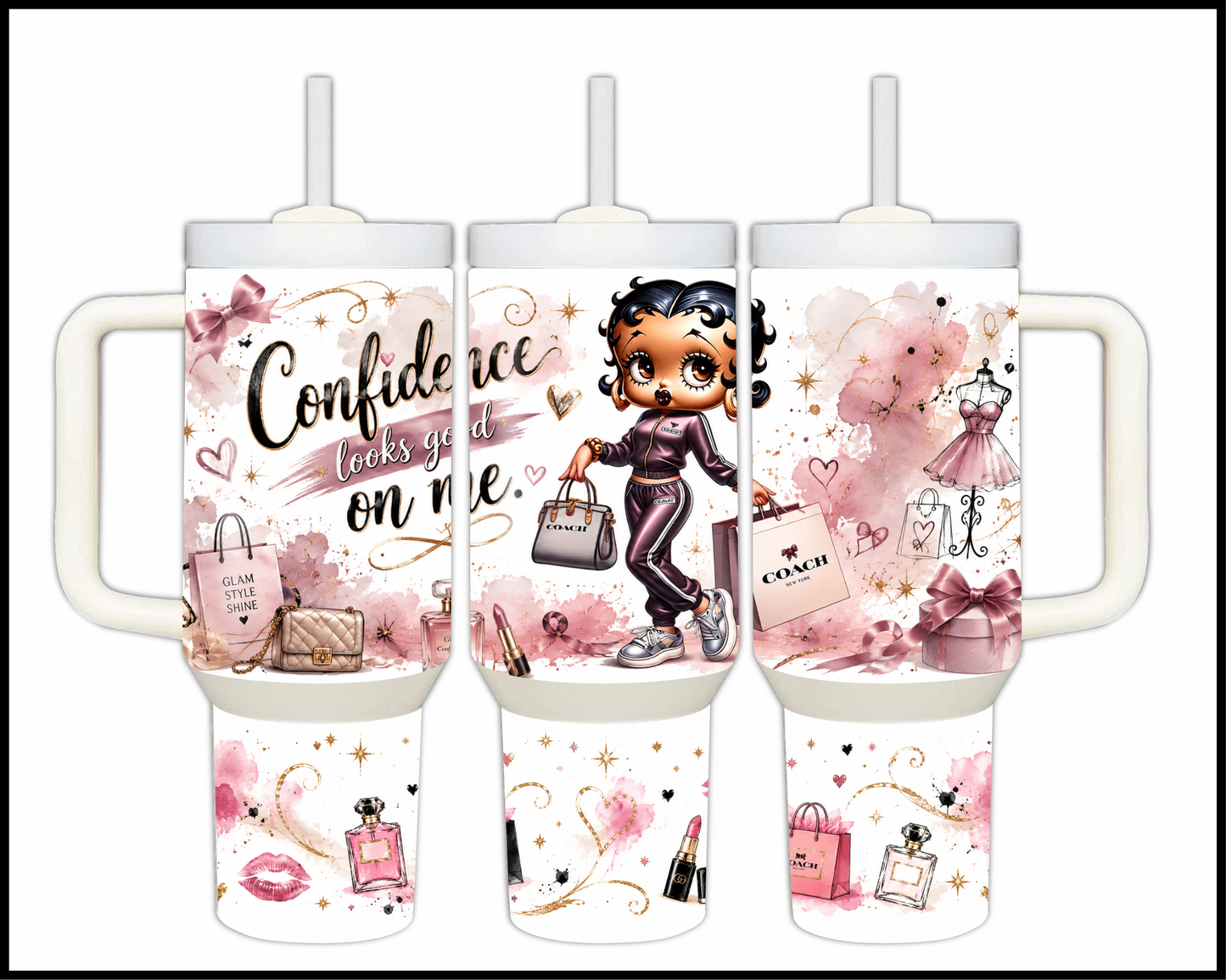 Confidence Looks Good On Me Big Guzzler Stainless Steel Tumbler (1062)