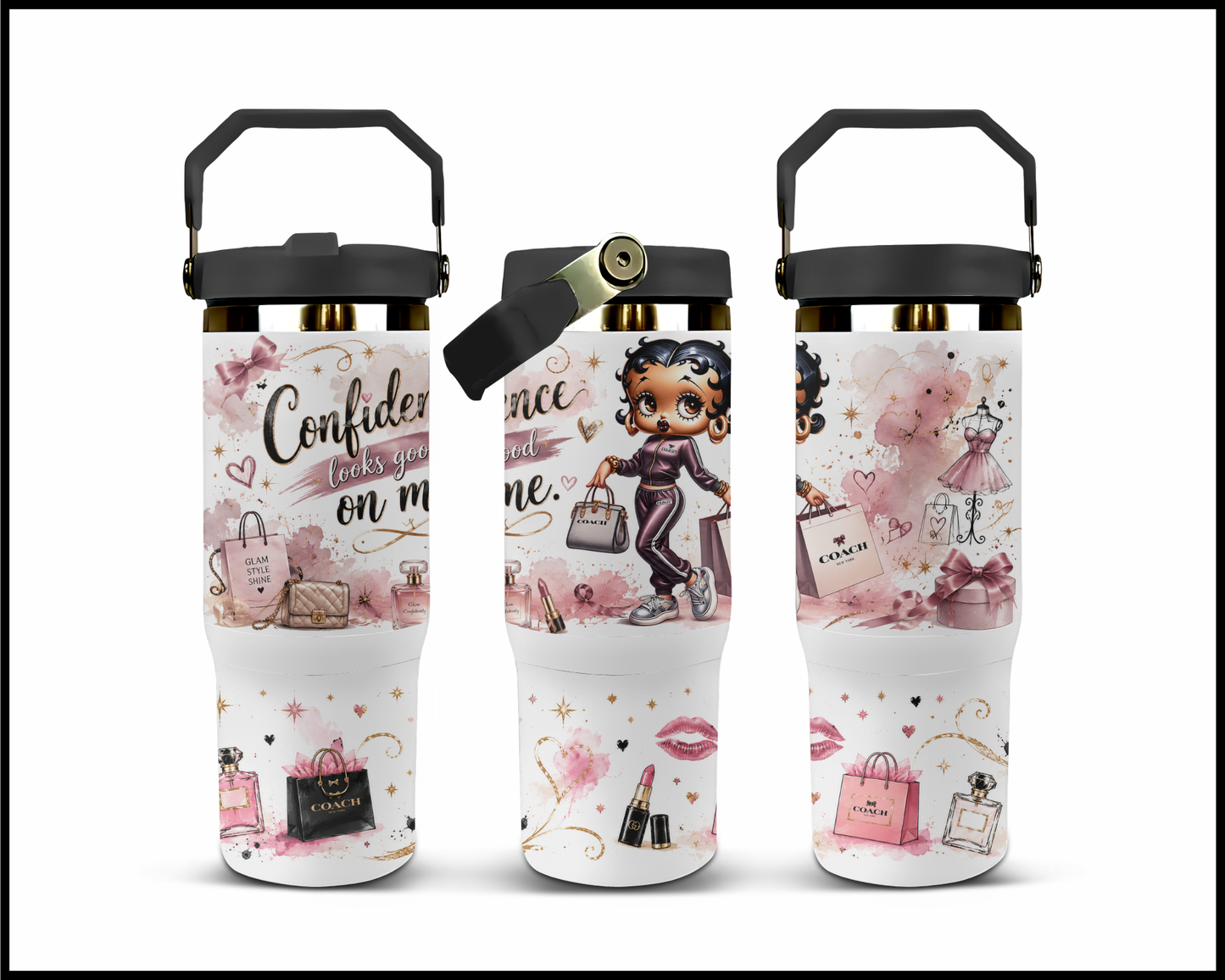 Confidence Looks Good On Me Big Guzzler Stainless Steel Tumbler (1062)