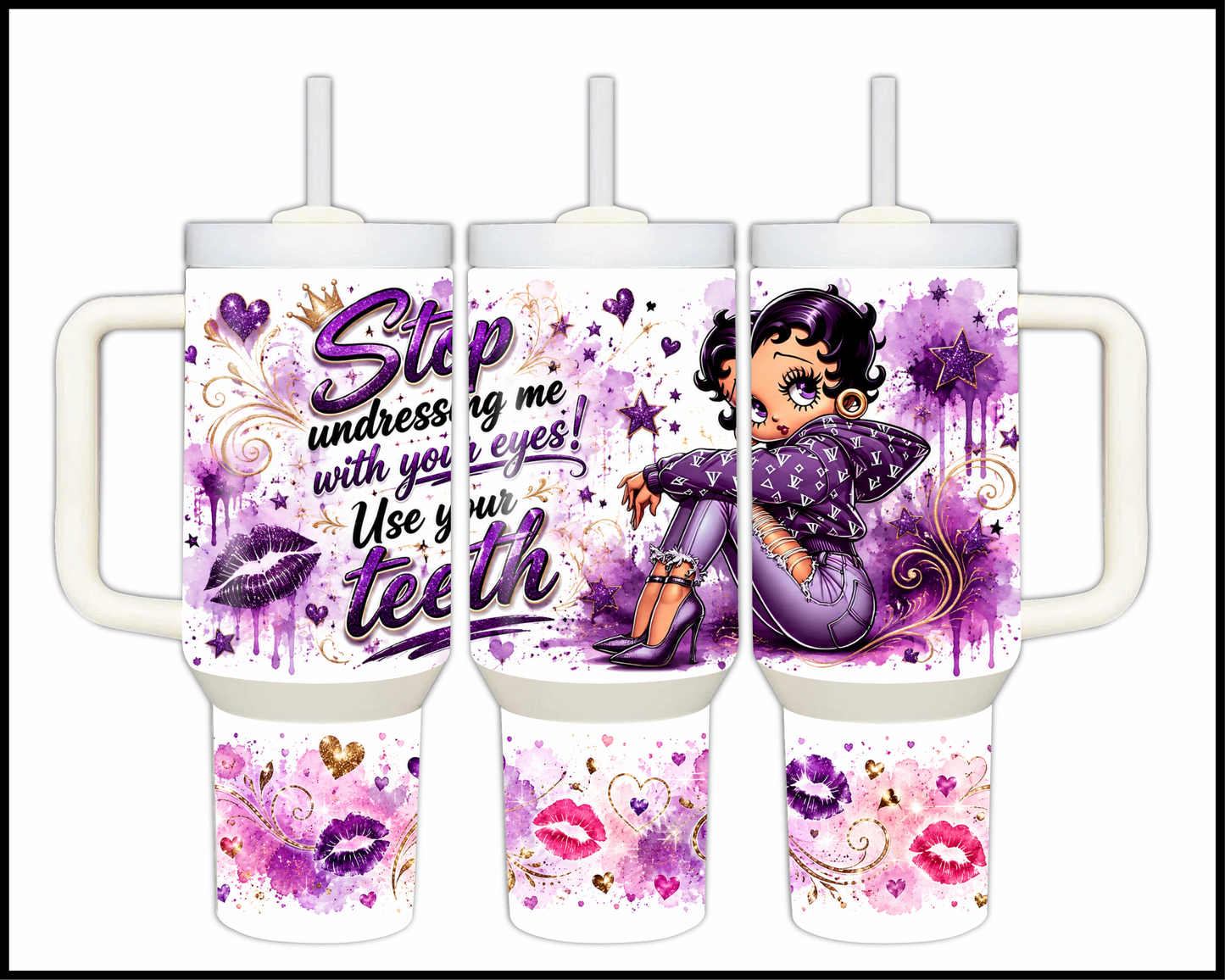 Stop Undressing Me With Your Eyes Big Guzzler Stainless Steel Tumbler (1065)