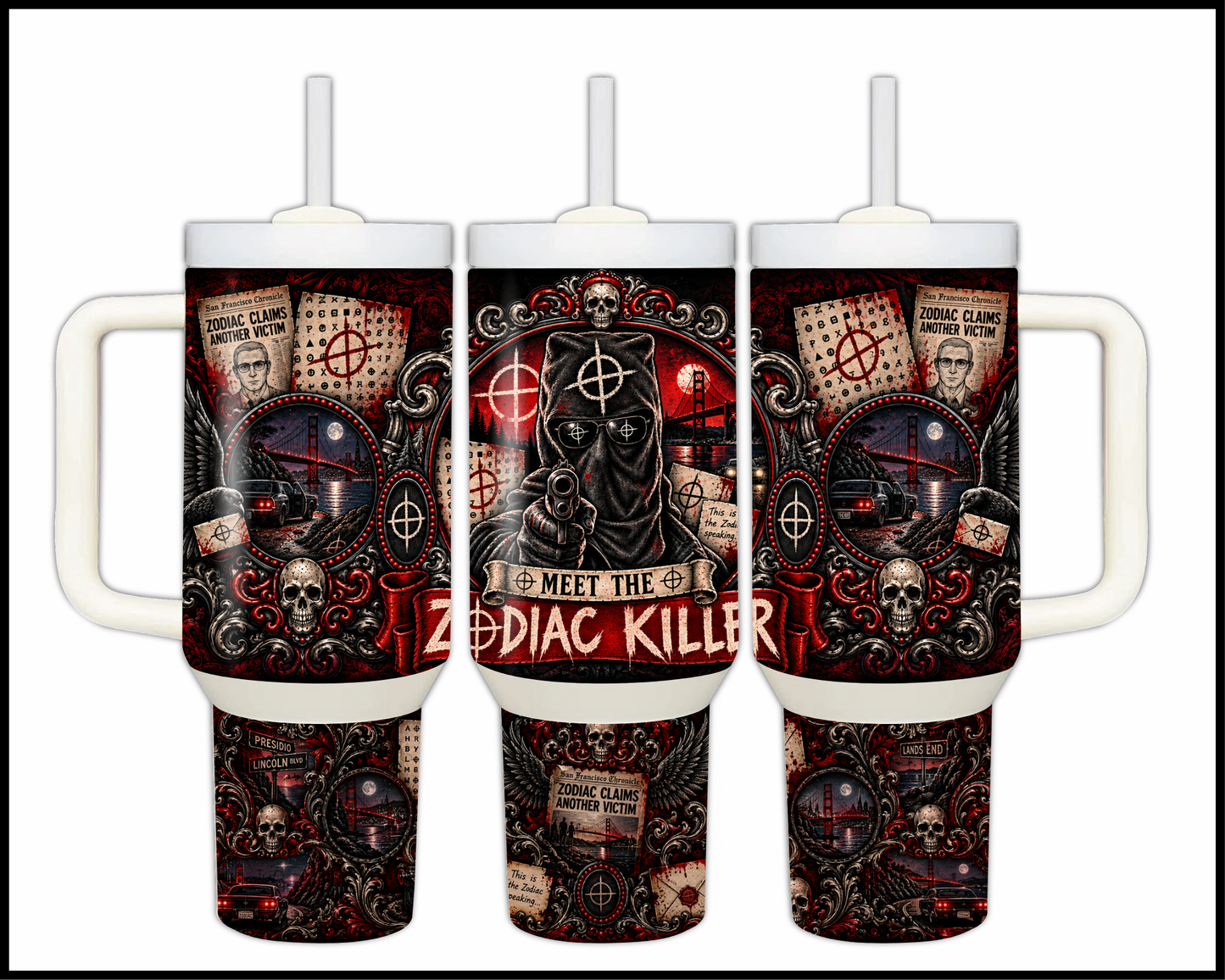 Sinister Sips - Zodiac Killer Big Guzzler Stainless Steel Tumbler (1098)