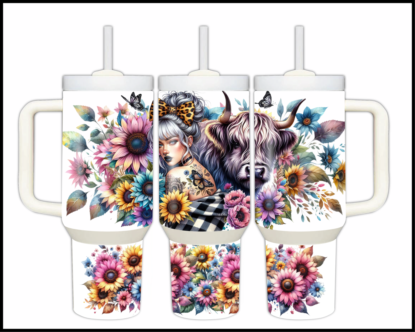Tattooed Twilight Stainless Steel Big 40oz Tumbler (110)