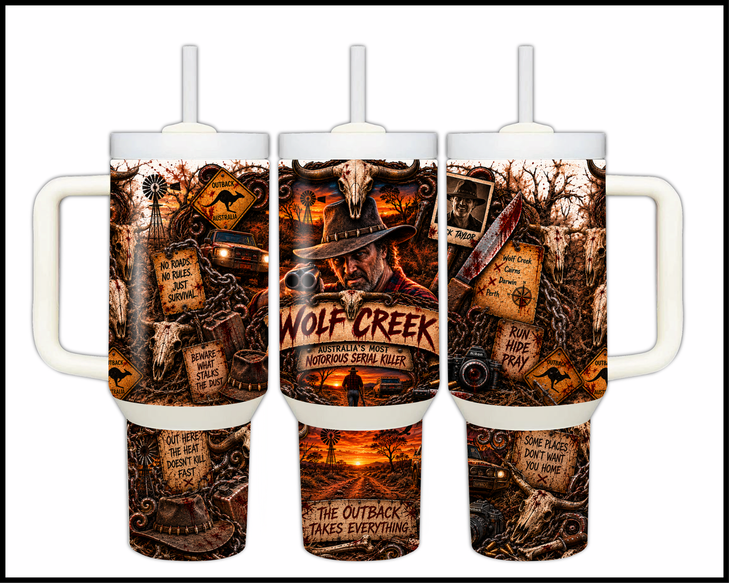 Sinister Sips - Wolf Creek Big Guzzler Stainless Steel Tumbler (1100)