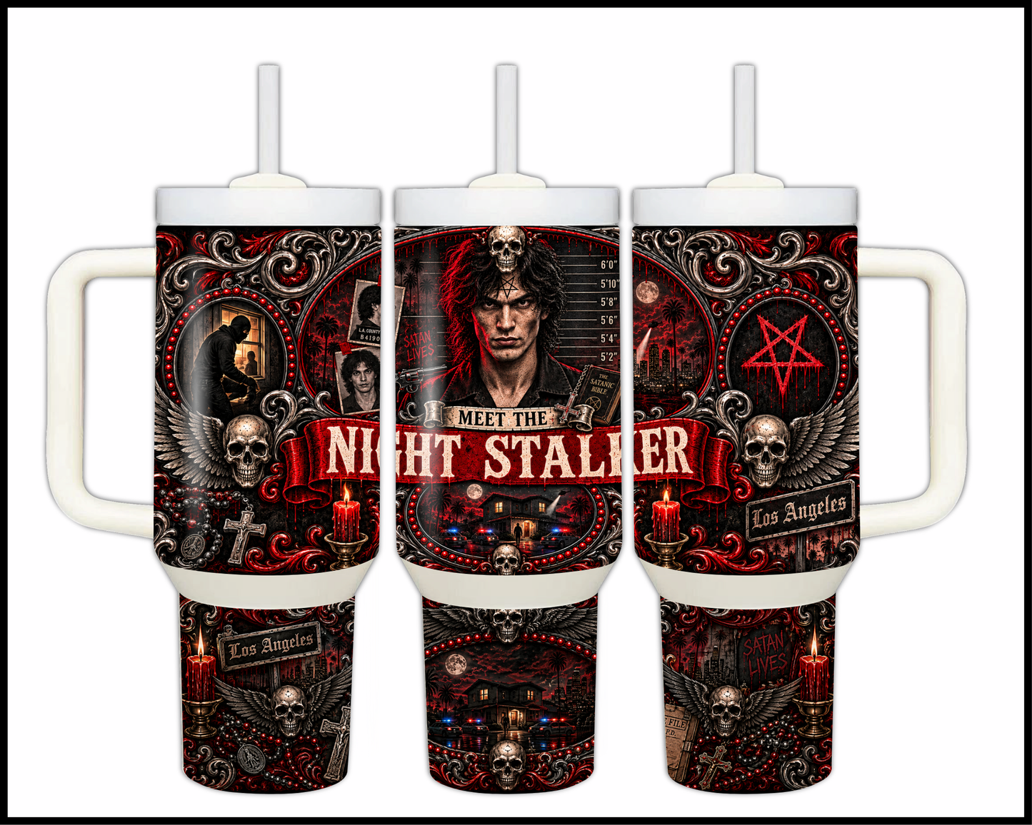 Sinister Sips - Richard Ramirez (The Night Stalker) Big Guzzler Stainless Steel Tumbler (1102)