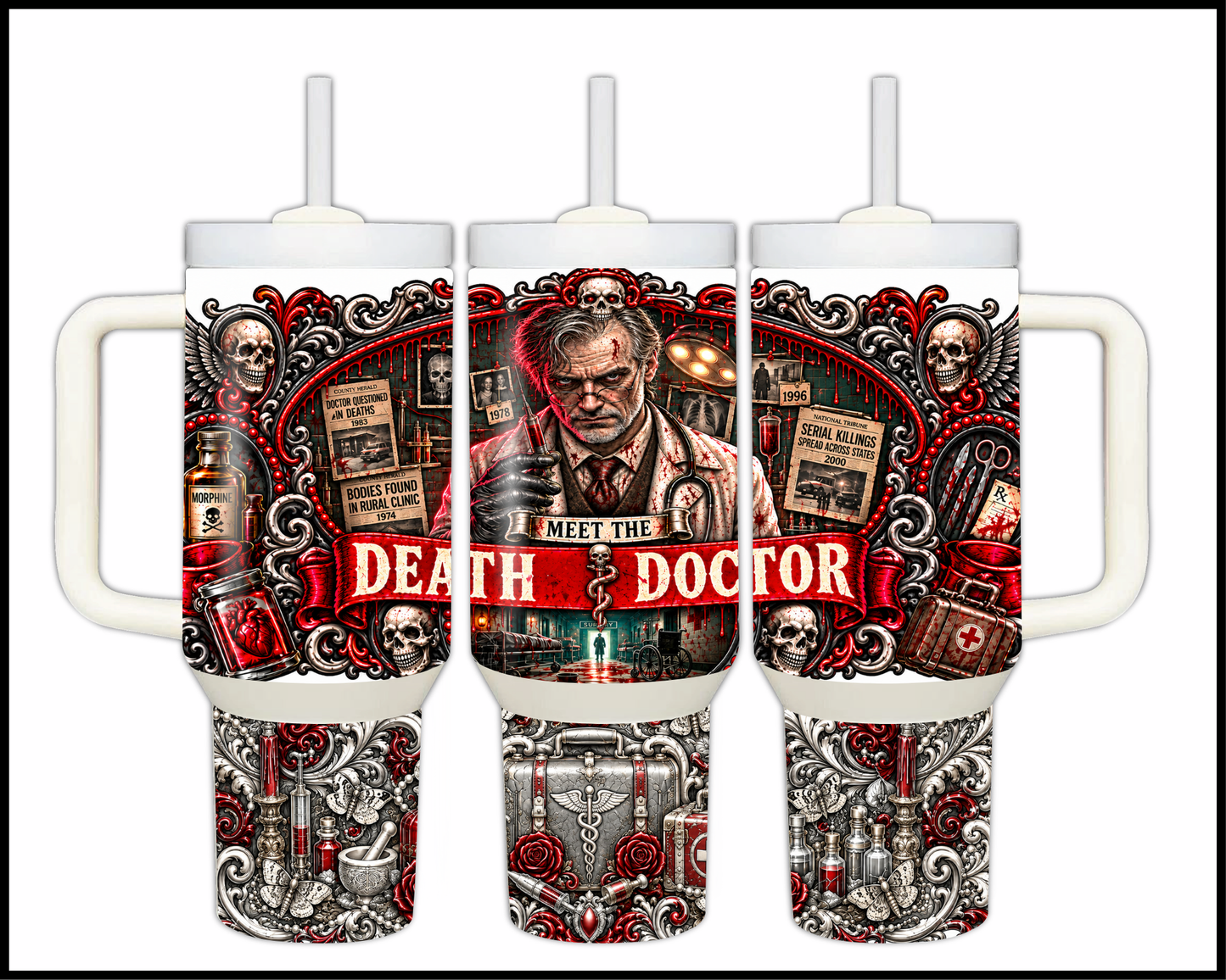 Sinister Sips - Harold Shipman (The Doctor of Death) Big Guzzler Stainless Steel Tumbler (1104)