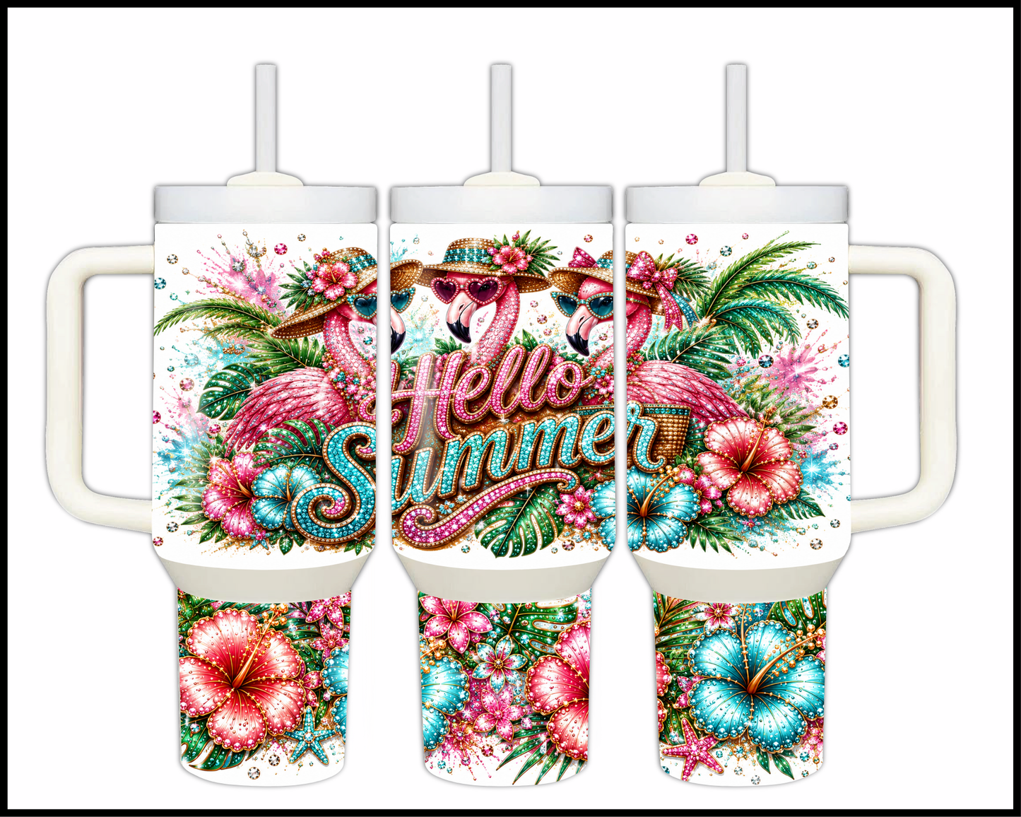 Hello Summer Big Guzzler Stainless Steel Tumbler (1107)