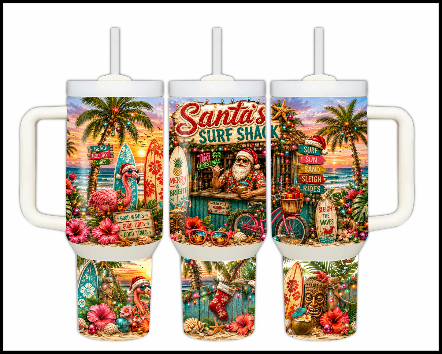 Santa's Surf Shack Big Guzzler Stainless Steel Tumbler (1110)