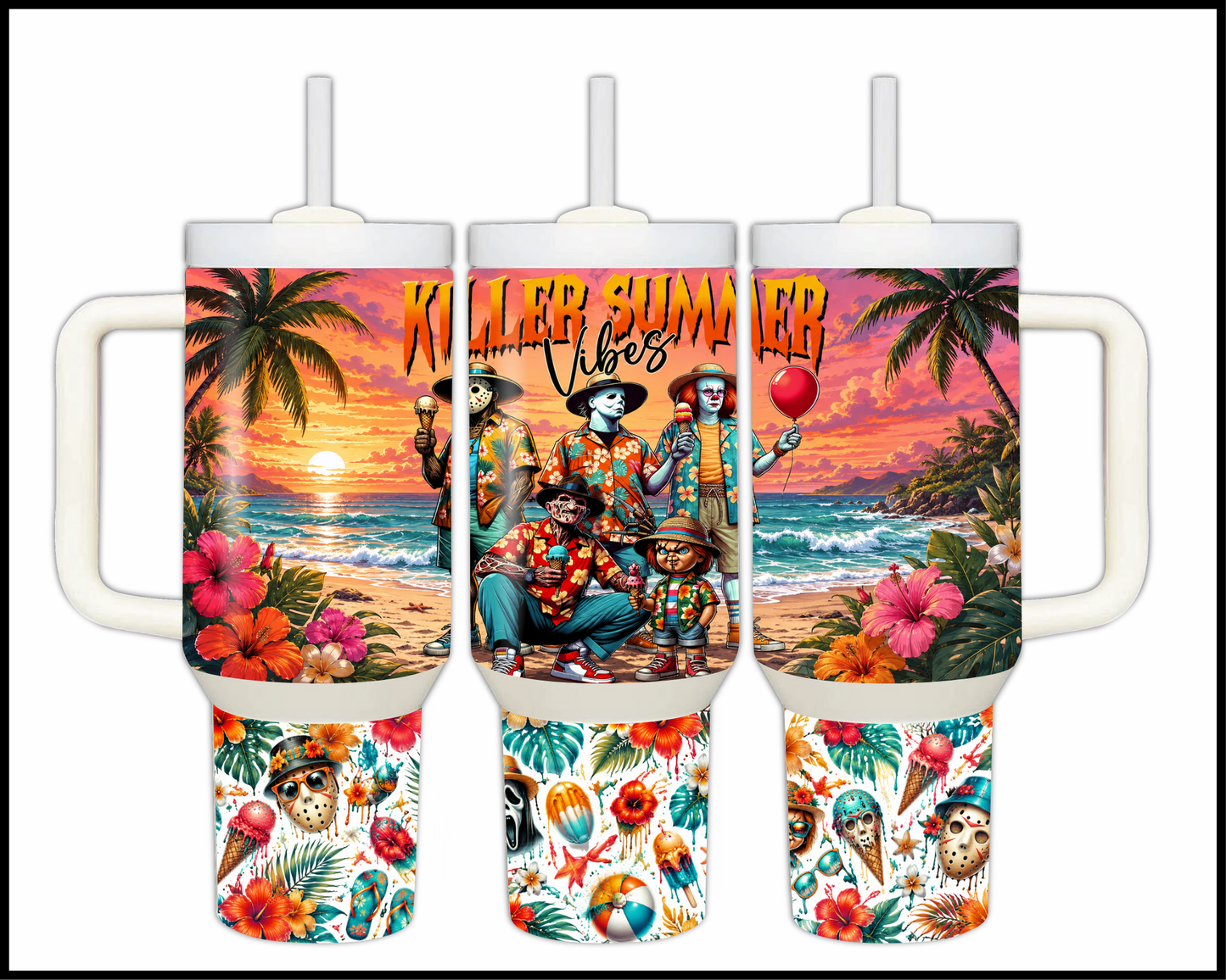 Killer Summer Vibes Big Guzzler Stainless Steel Tumbler (1112)