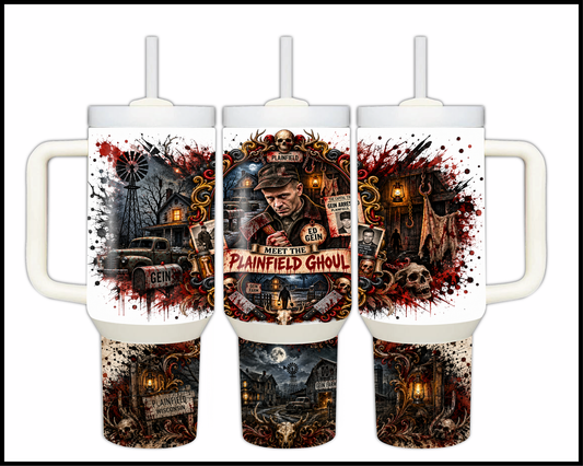 Sinister Sips - Ed Gein (The Plainfield Ghoul) Big Guzzler Stainless Steel Tumbler (1115)