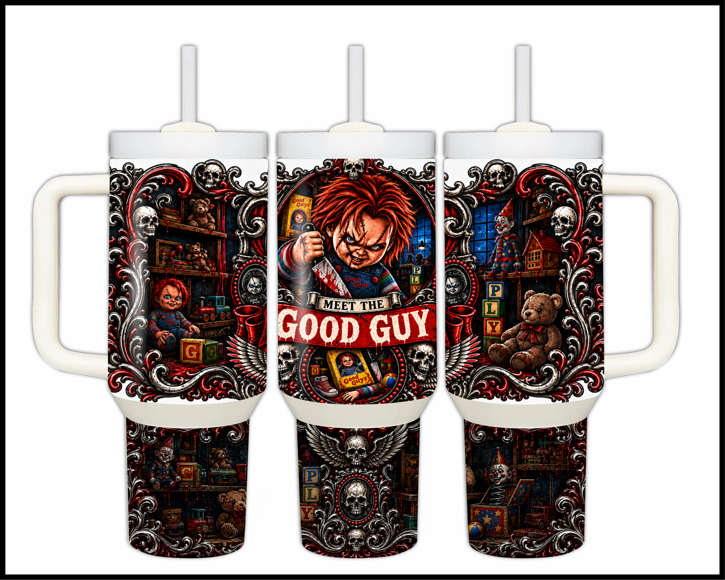 Sinister Sips - Chucky Big Guzzler Stainless Steel Tumbler (1118)