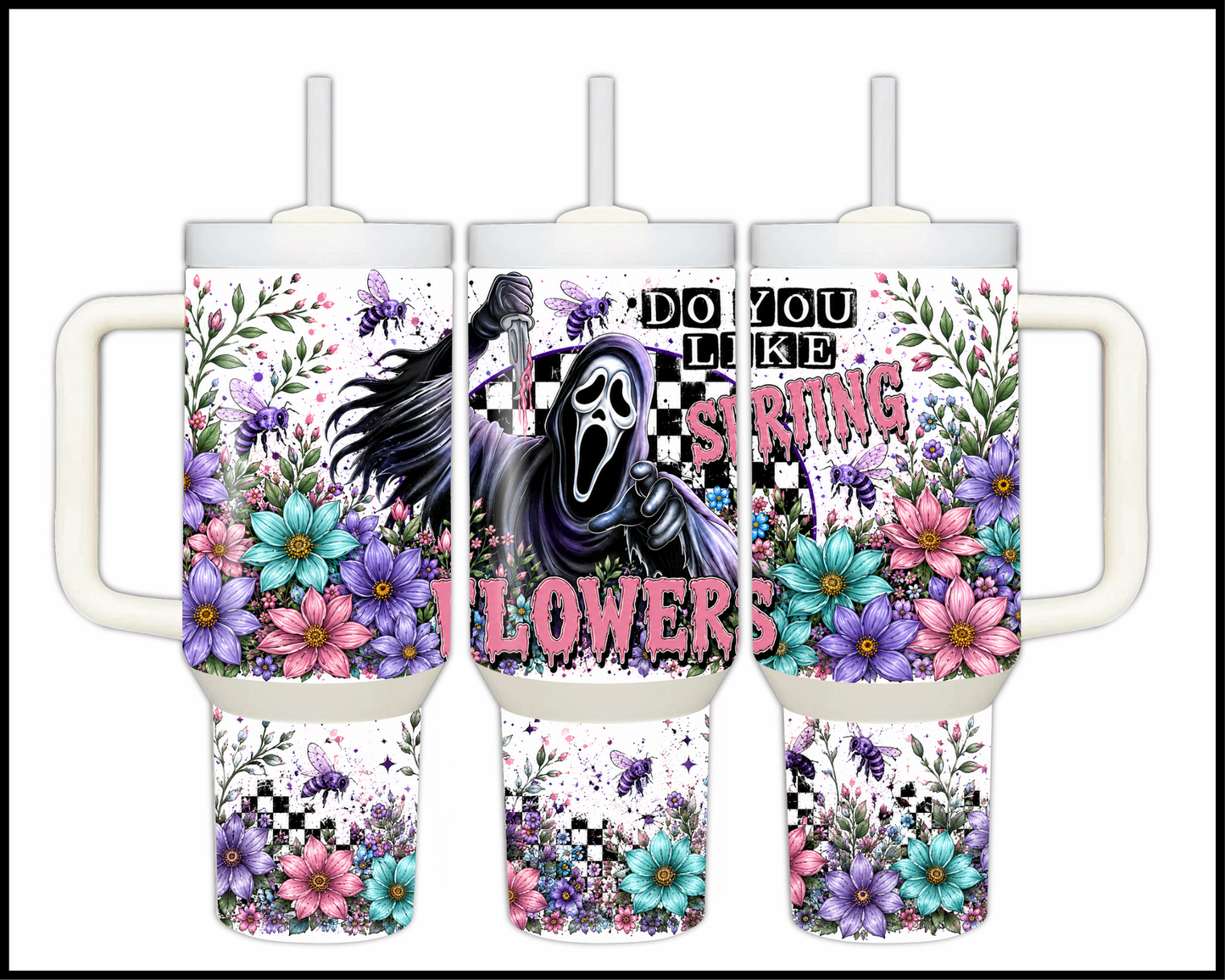 Do You Like Spring Flowers Big Guzzler Stainless Steel Tumbler (1124)