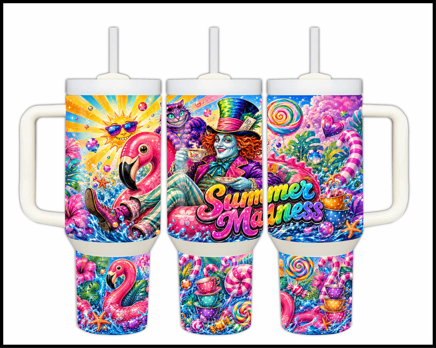 Alice In Wonderland Inspired Big Guzzler Stainless Steel Tumbler (1126)