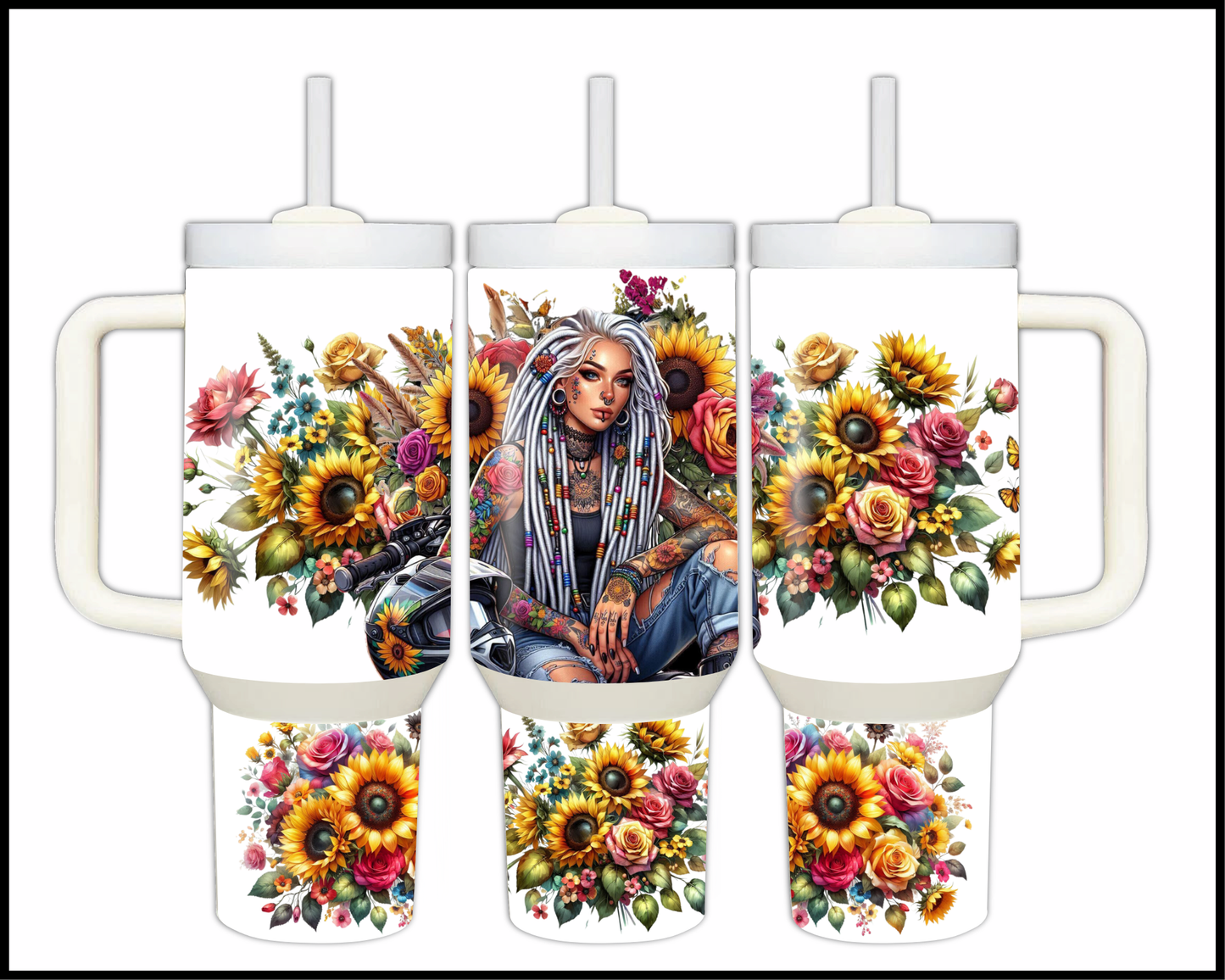 Whimsical Dreadlock Dreamer Stainless Steel Big 40oz Tumbler (114)