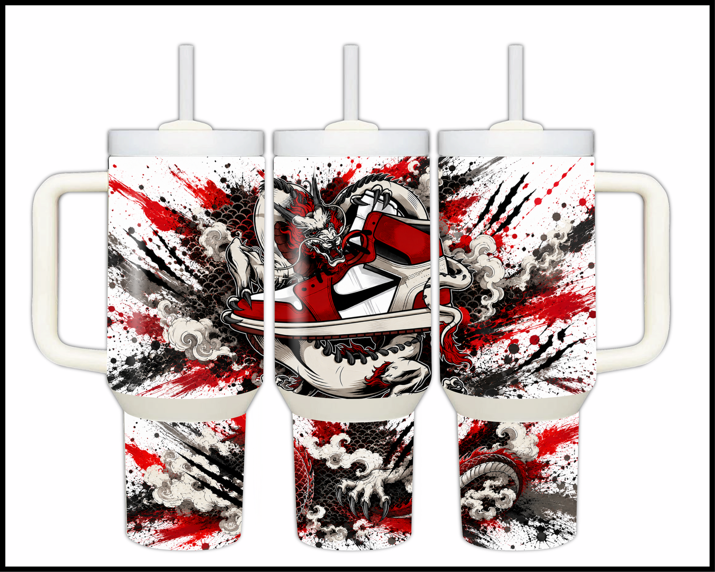 Fiery Kicks Big Guzzler Stainless Steel Tumbler (1185)