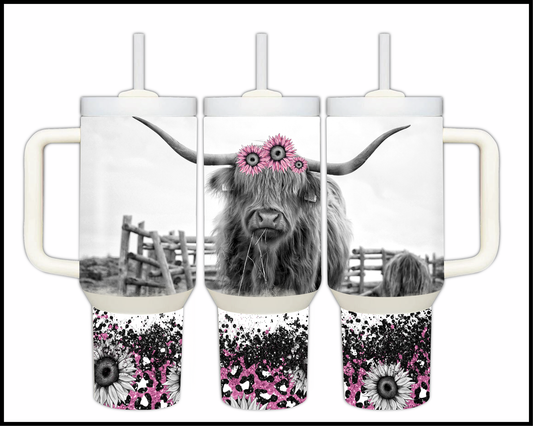 Whimsical Wildflower Longhorn Stainless Steel Big Guzzler (119)