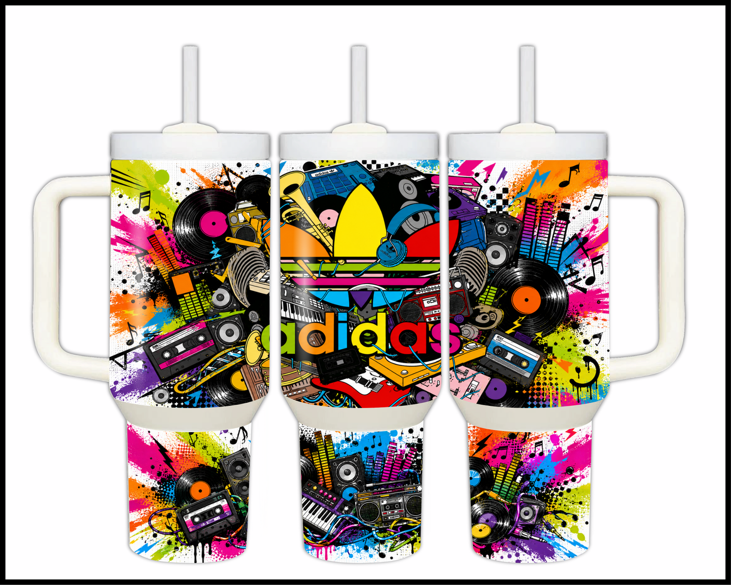 Retro Beats & Treats Big Guzzler Stainless Steel Tumbler (1185)