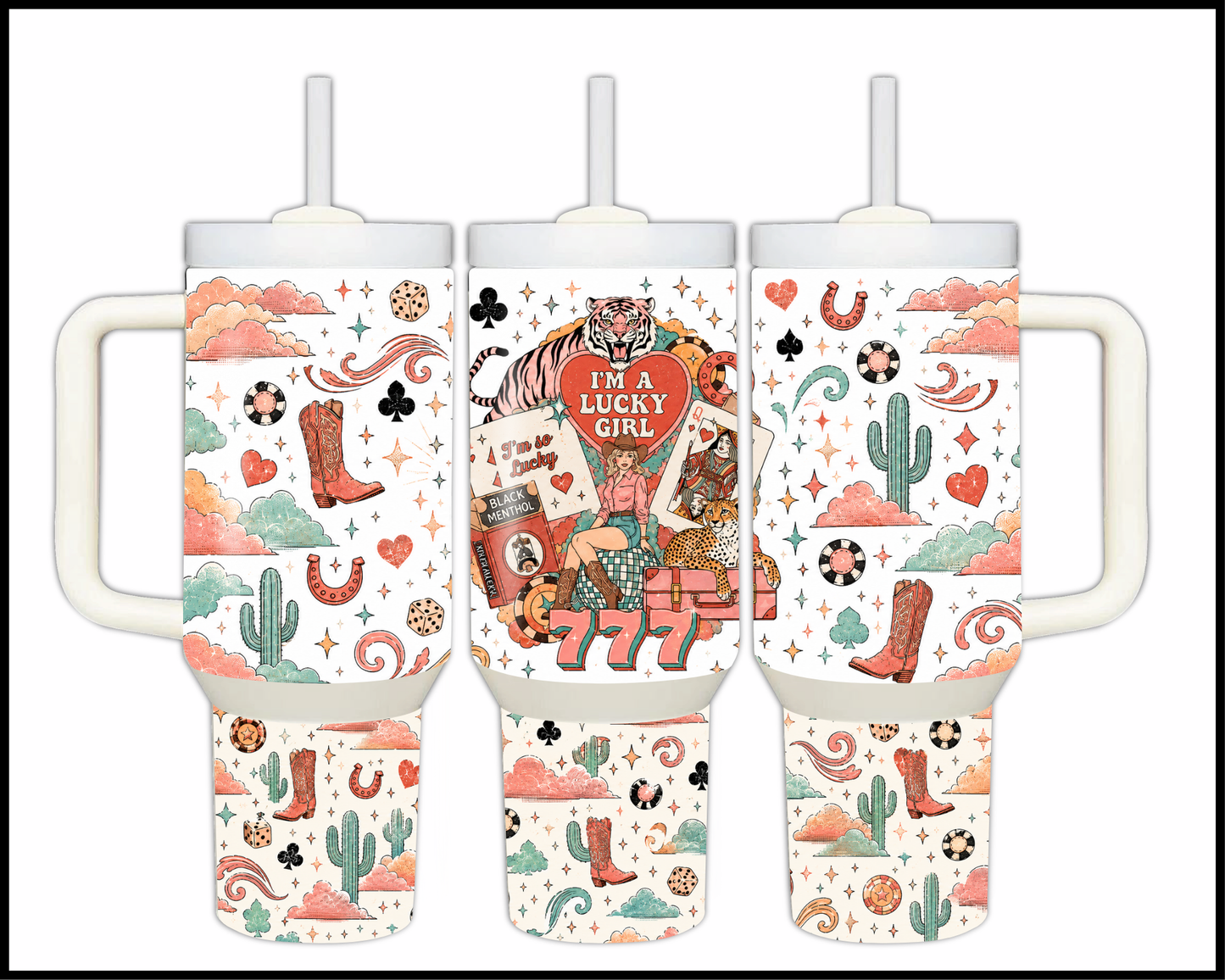 I'm A Lucky Girl Big Guzzler Stainless Steel Tumbler (1191)