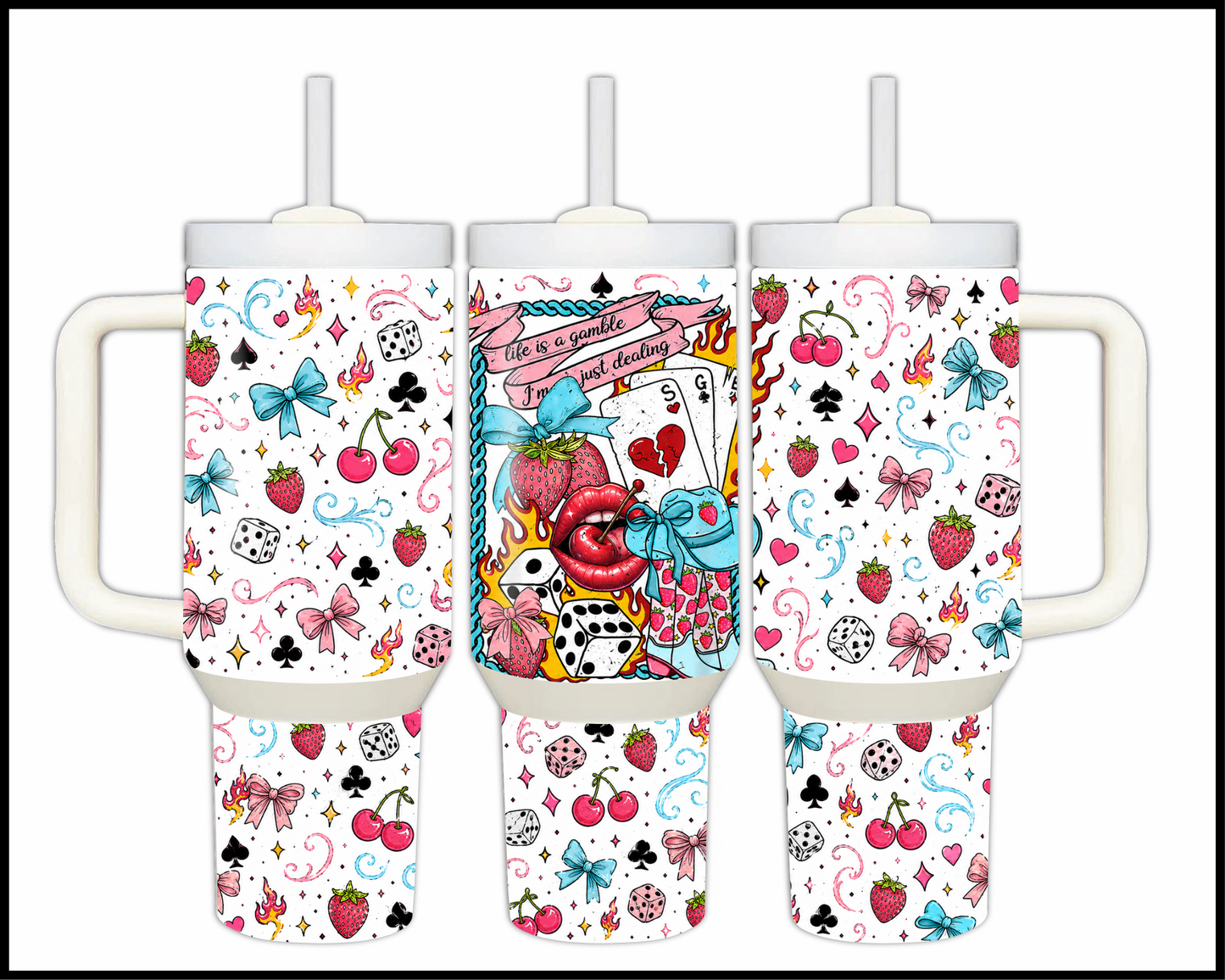 Life Is A Gamble, I'm Just Dealin Big Guzzler Stainless Steel Tumbler (1192)