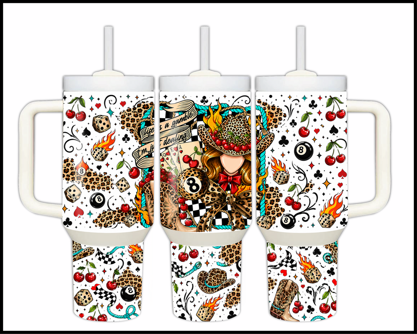 Life Is A Gamble, I'm Just Dealin Big Guzzler Stainless Steel Tumbler (1193)