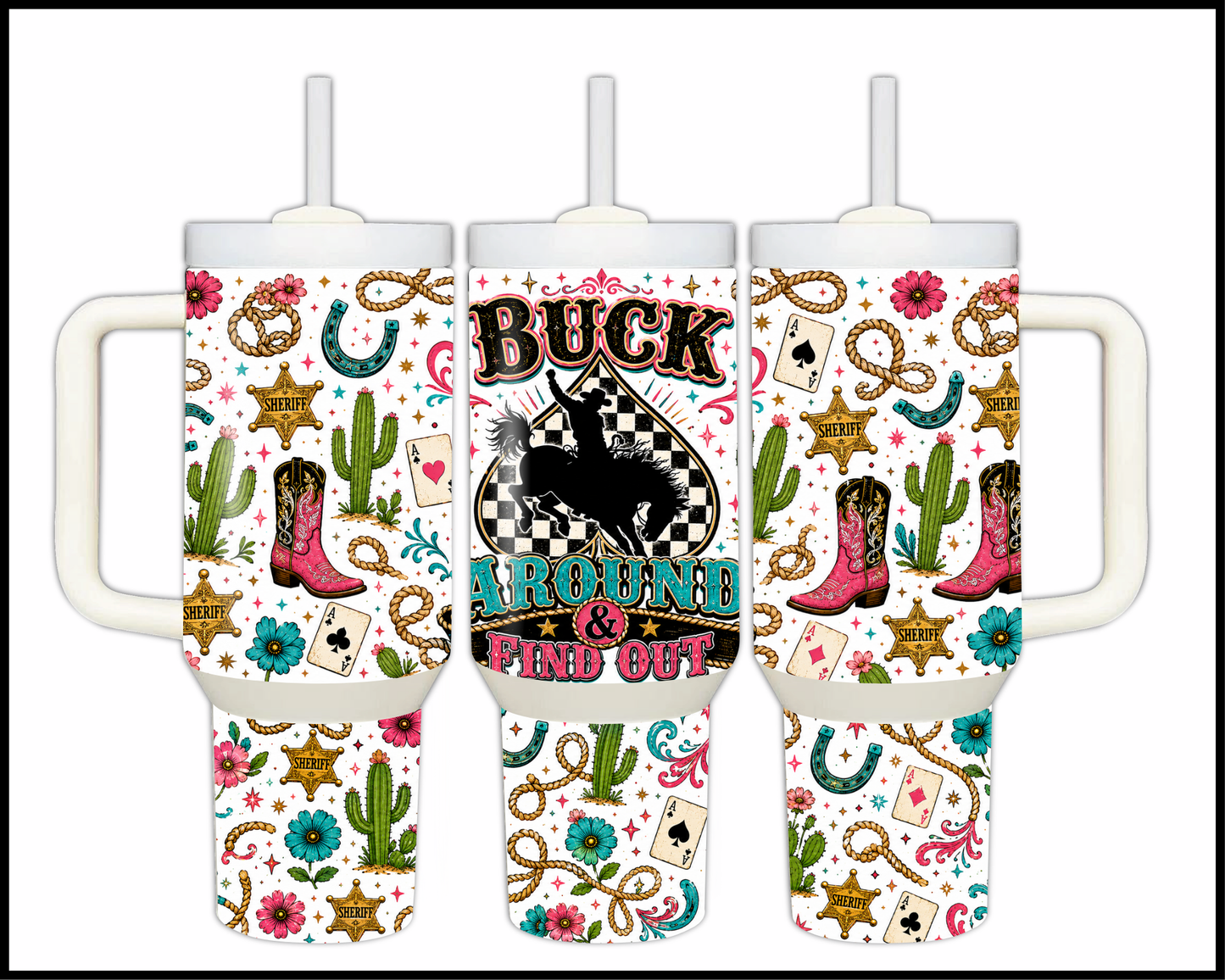 Buck Around & Find Out Big Guzzler Stainless Steel Tumbler (1196)