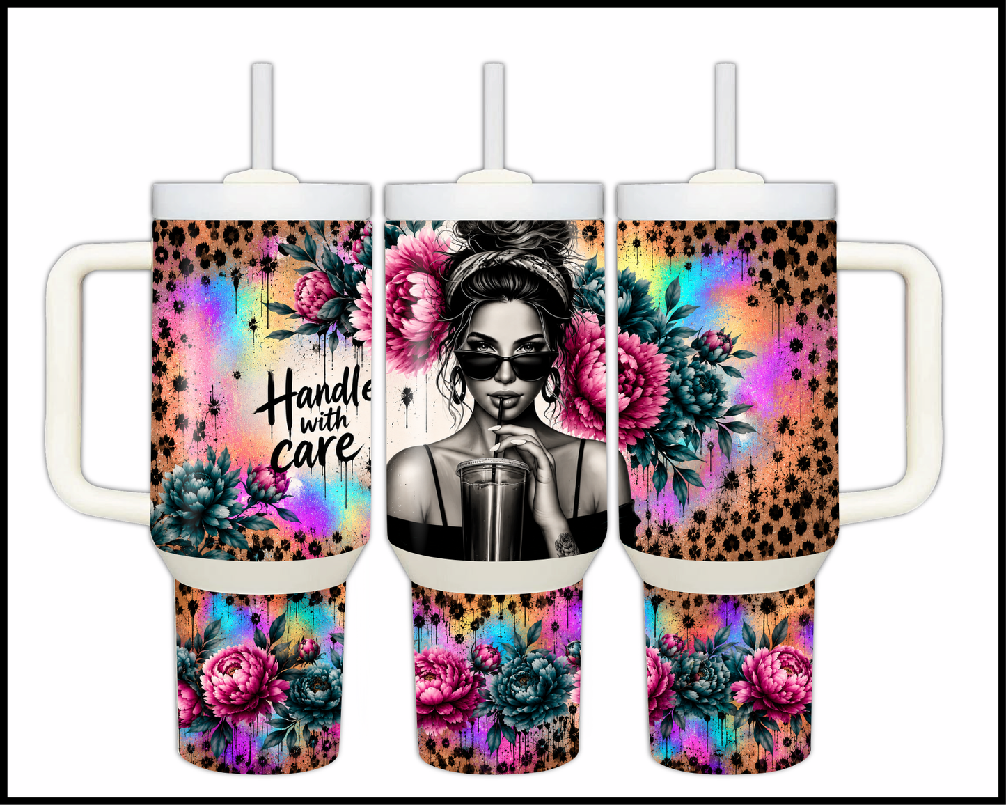 Handle With Care Big Guzzler Stainless Steel Tumbler (1201)
