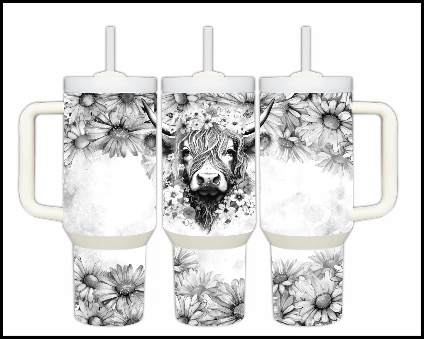 Dreamy Silverwood Heifer Stainless Steel Big 40oz Tumbler (125)