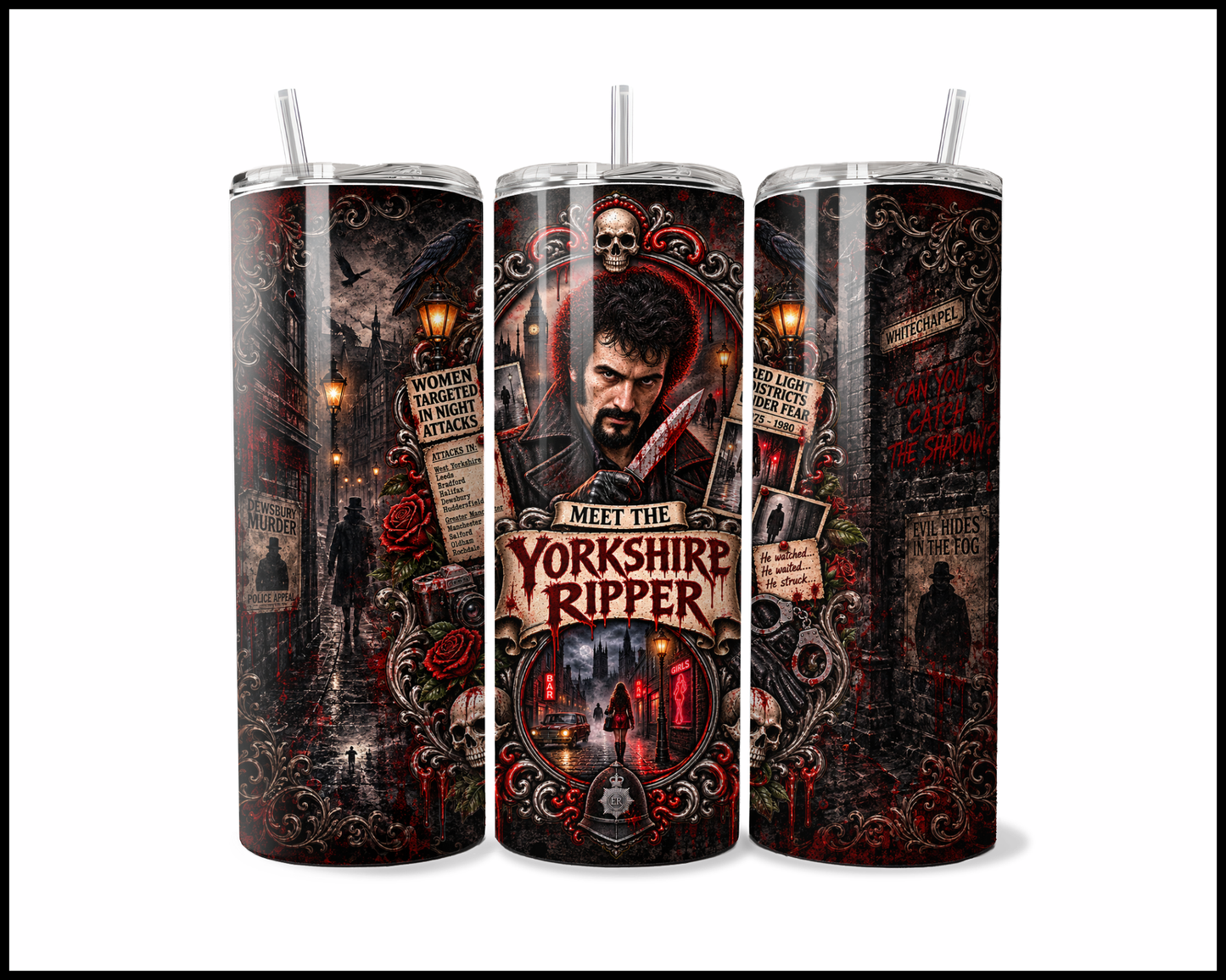 Sinister Sips - Peter Sutcliffe (The Yorkshire Ripper) Stainless Steel Tumbler (5638)