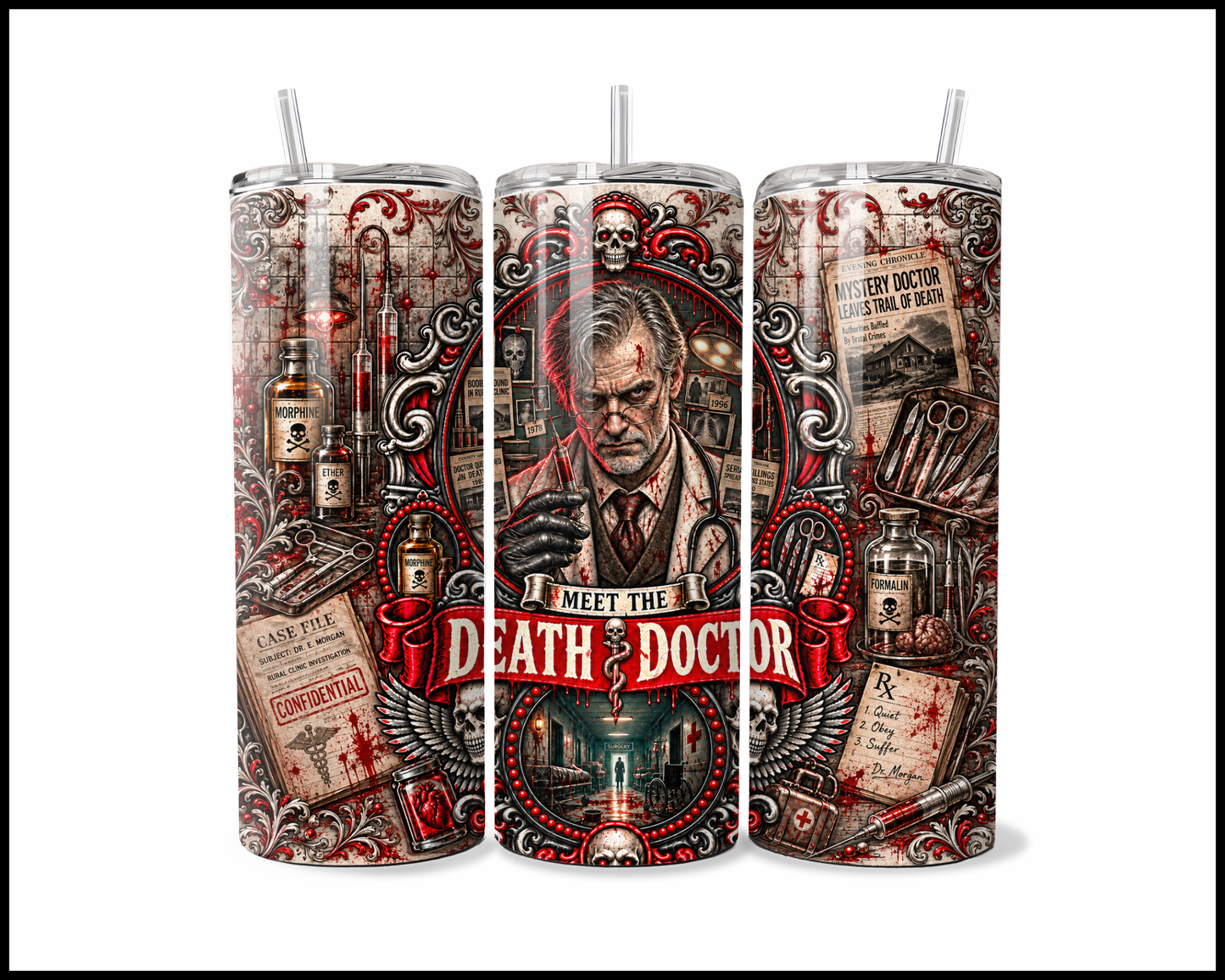 Sinister Sips - Harold Shipman (The Doctor of Death) Stainless Steel Tumbler (5639)