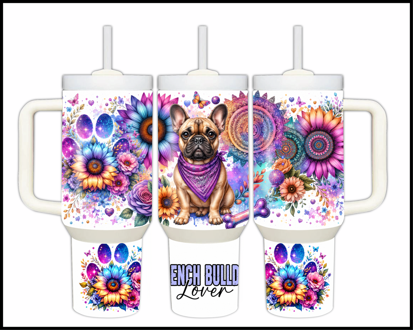French Bulldog Lover Stainless Steel Big 40oz Tumbler (965)