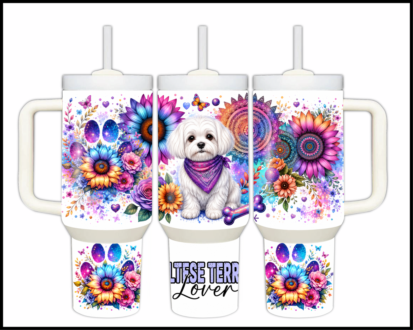 Maltese Terrier Lover Stainless Steel Big 40oz Tumbler (966)
