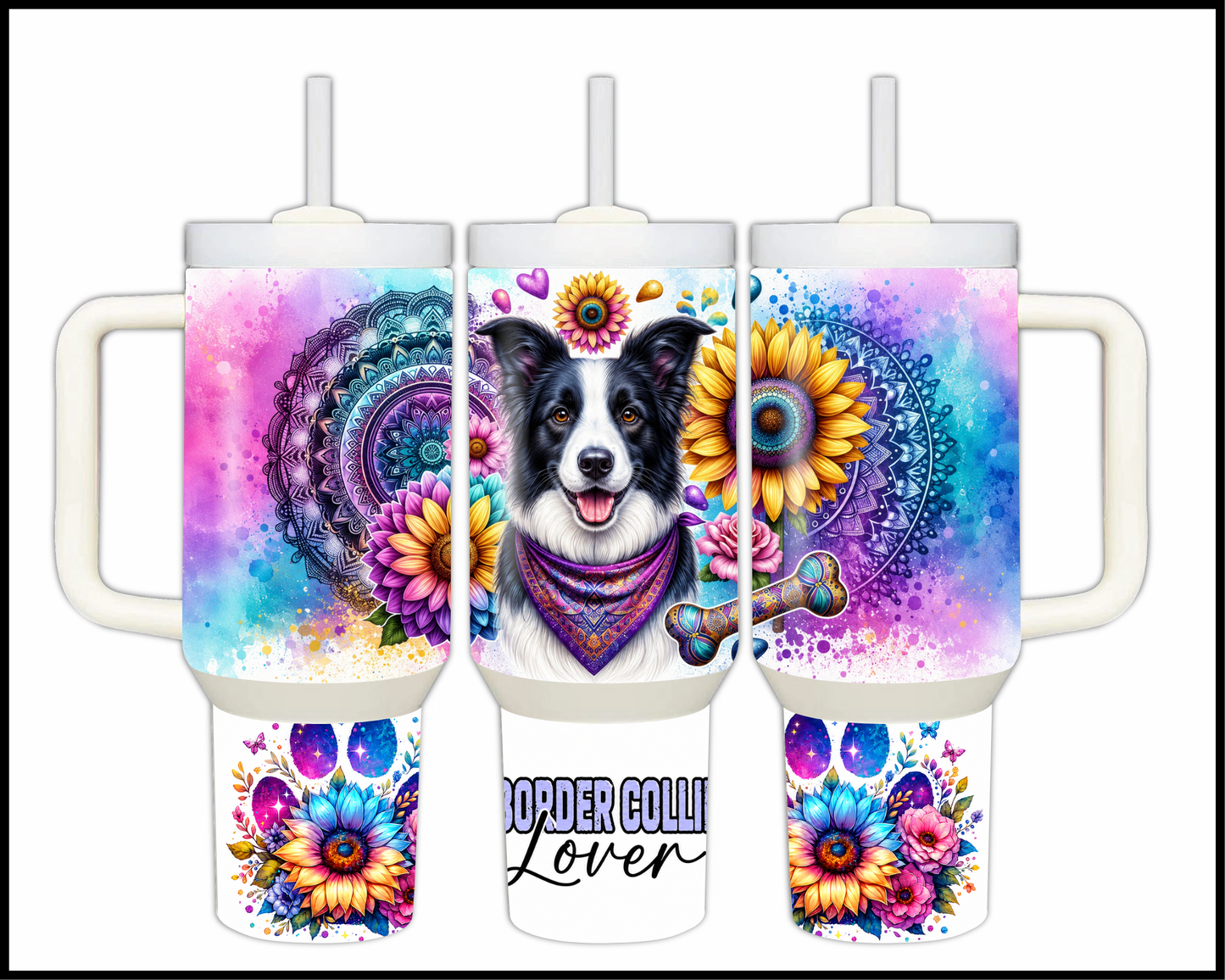 Border Collie Lover Stainless Steel Big 40oz Tumbler (970)