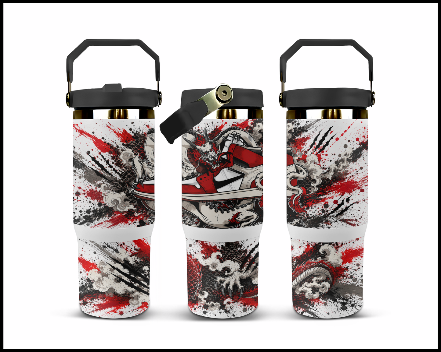 Fiery Kicks Big Guzzler Stainless Steel Tumbler (1185)