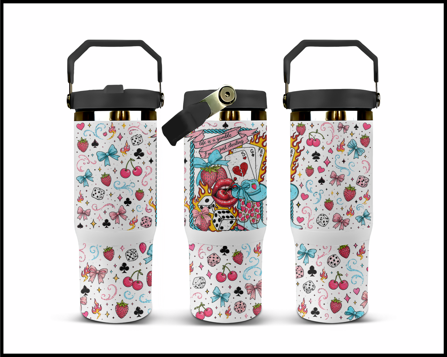 Life Is A Gamble, I'm Just Dealin Big Guzzler Stainless Steel Tumbler (1192)