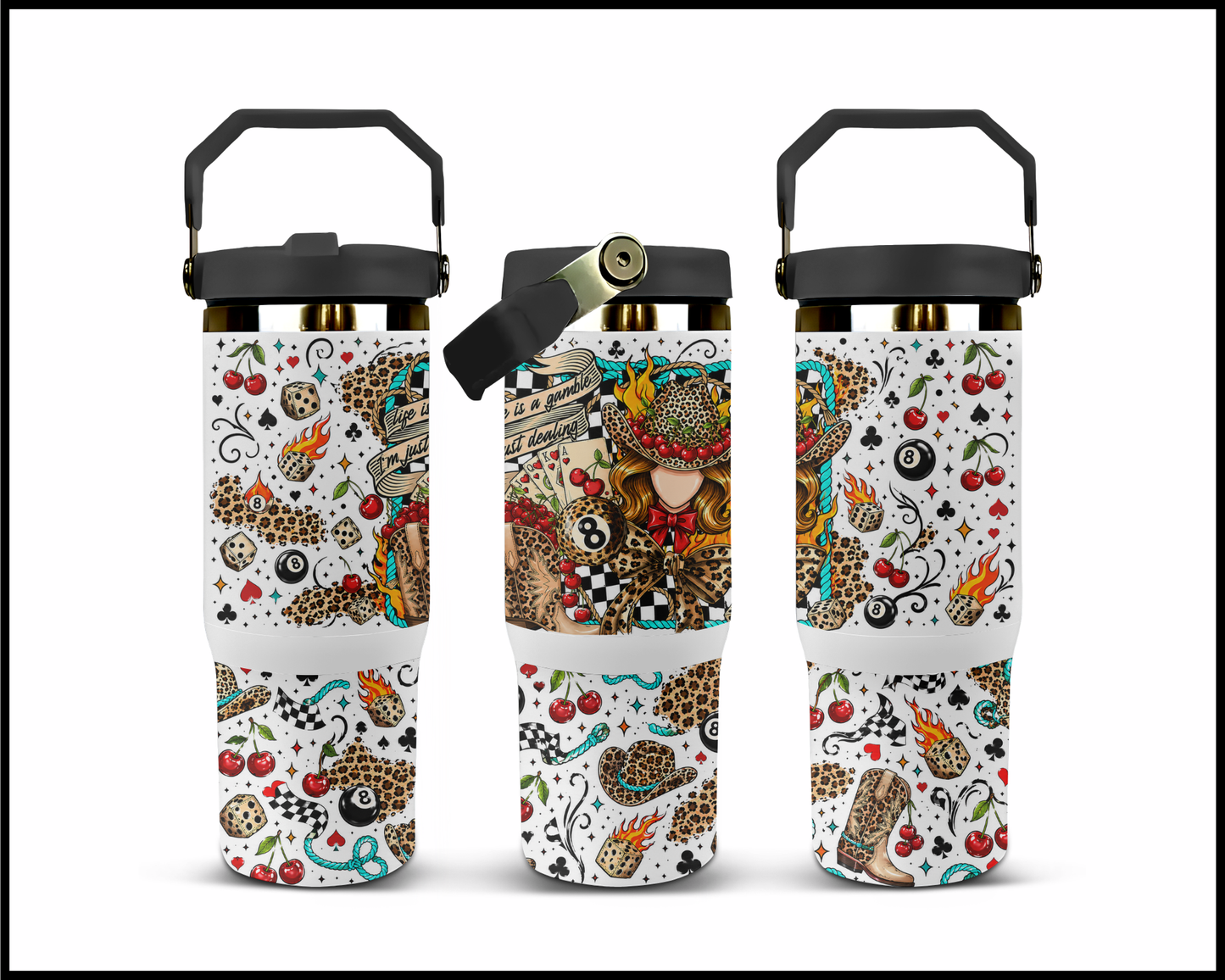 Life Is A Gamble, I'm Just Dealin Big Guzzler Stainless Steel Tumbler (1193)