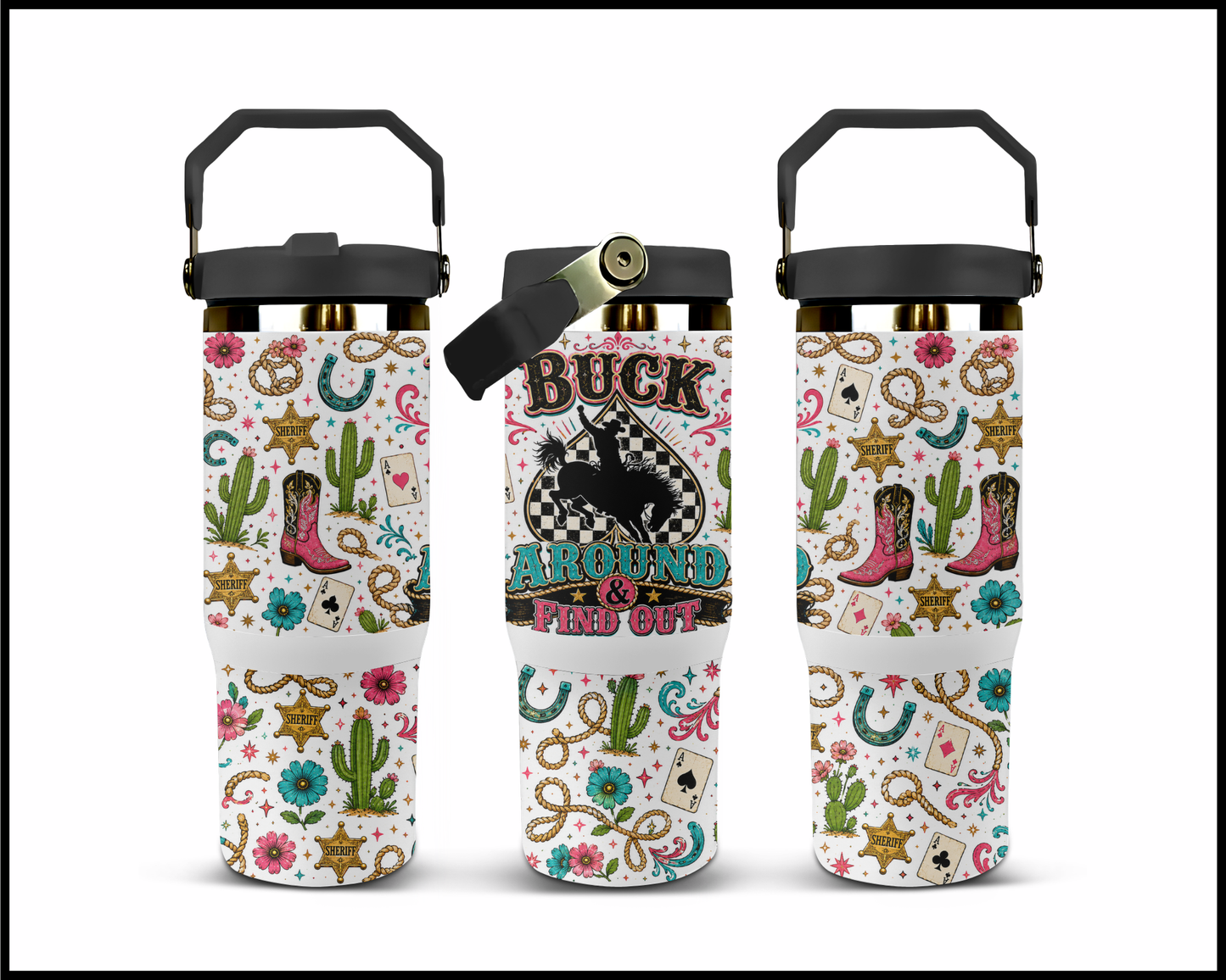 Buck Around & Find Out Big Guzzler Stainless Steel Tumbler (1196)