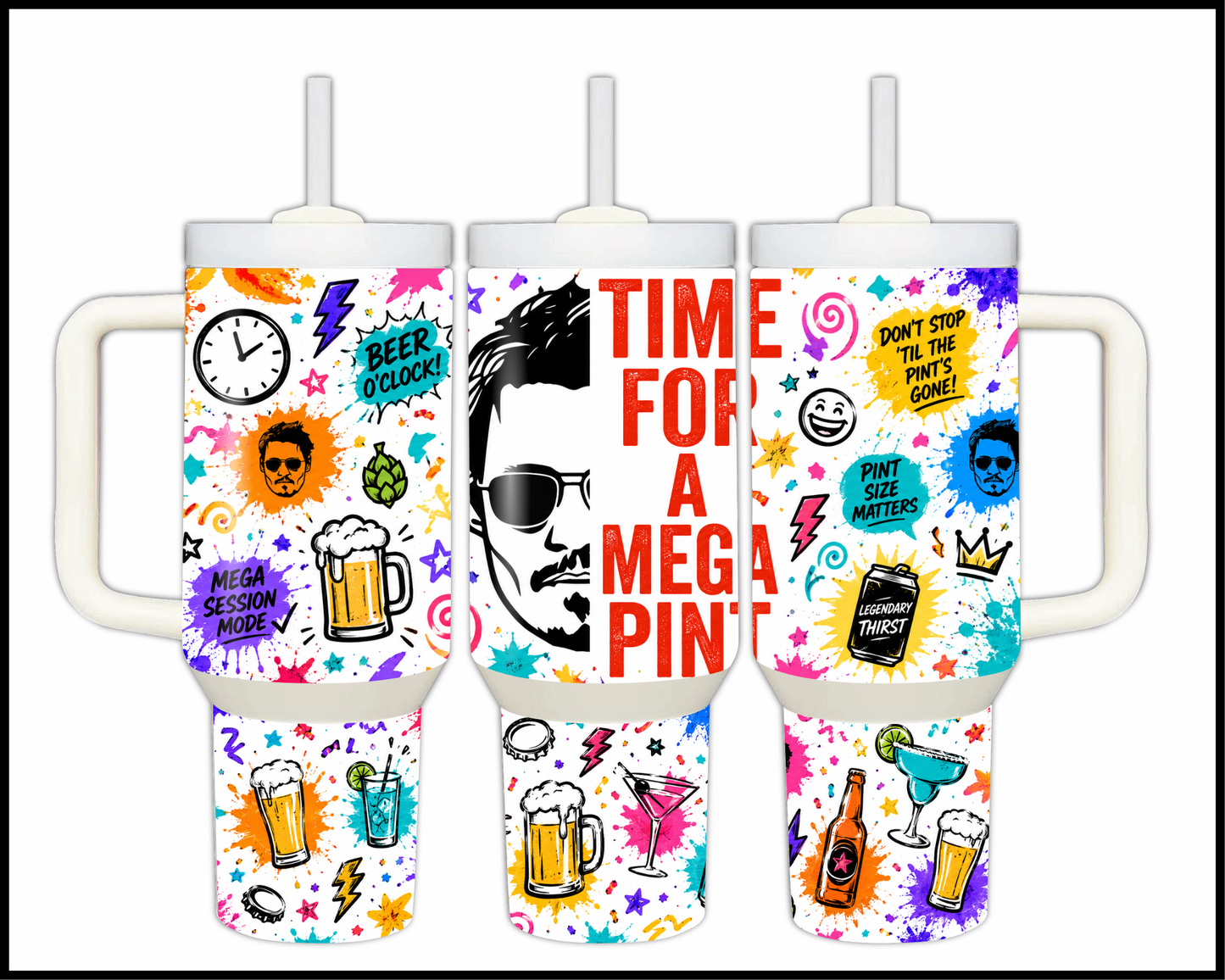 Johnny Deep - Mega Pint Time Big Guzzler Stainless Steel Tumbler (1010)