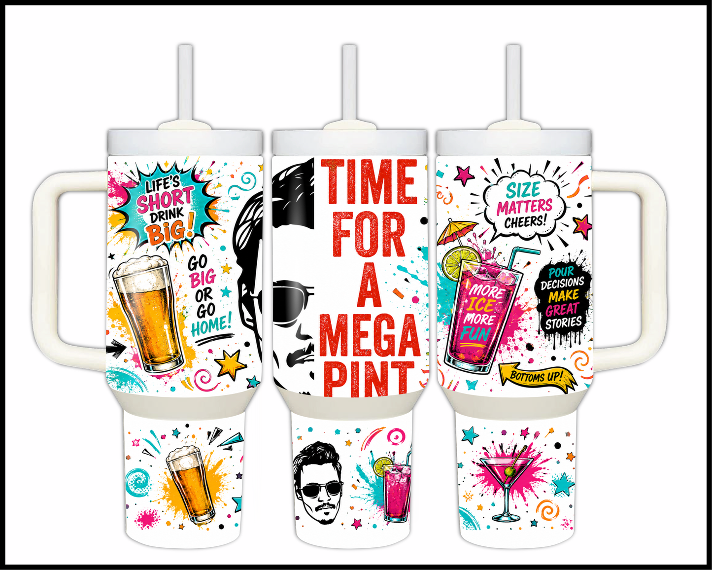 Johnny Deep - Mega Pint Time Big Guzzler Stainless Steel Tumbler (1011)