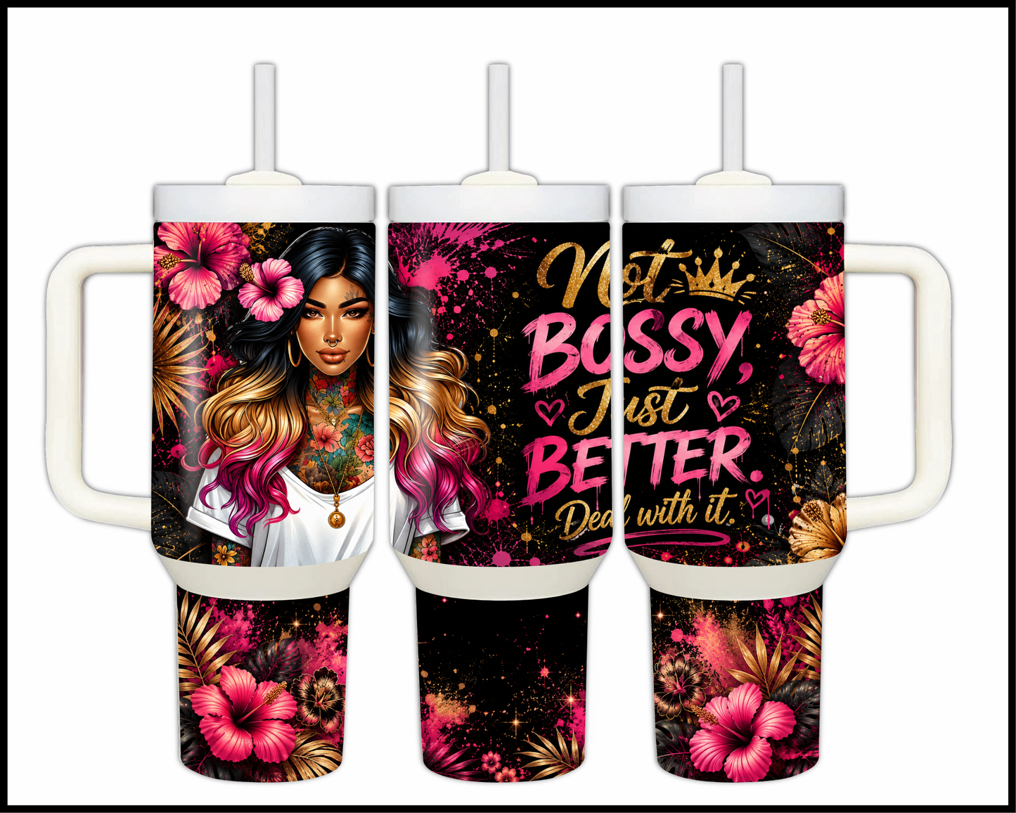 Not Bossy Just Better Big Guzzler Stainless Steel Tumbler (1016)