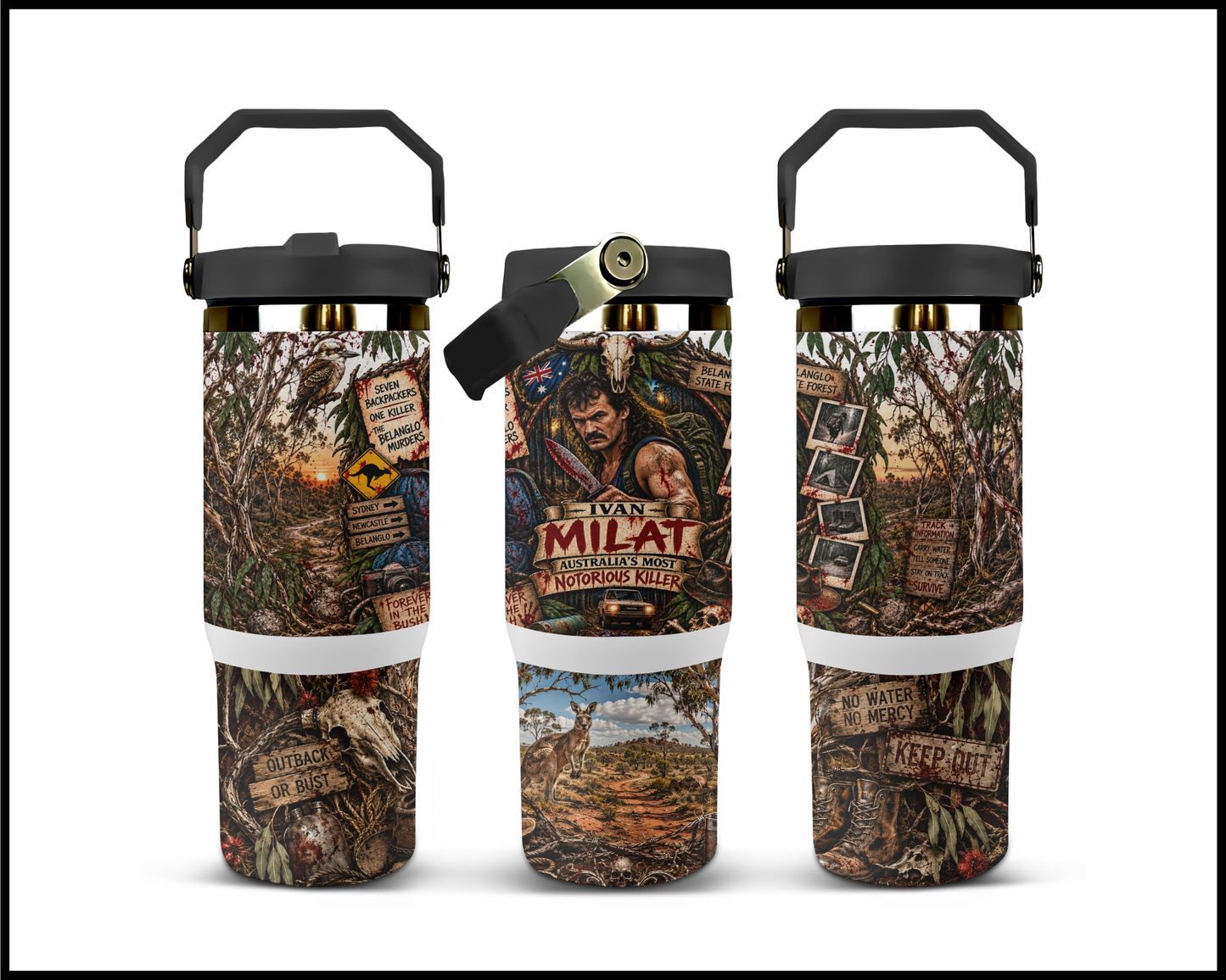 Sinister Sips - Ivan Milat (The Backpacker Killer) Big Guzzler Stainless Steel Tumbler (1101)